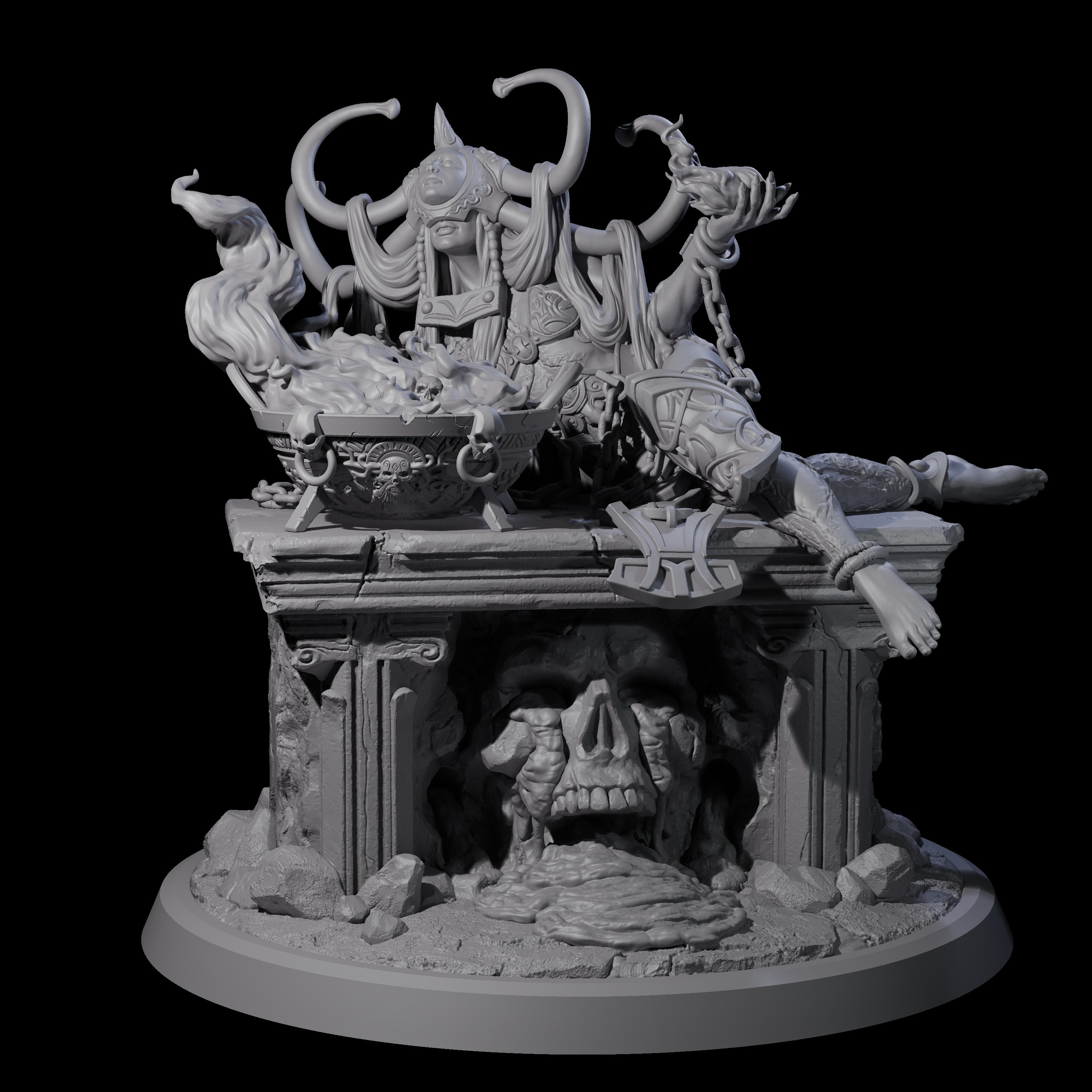 Chainbound Kyton Priestess B Miniature for Dungeons and Dragons, Pathfinder or other TTRPGs