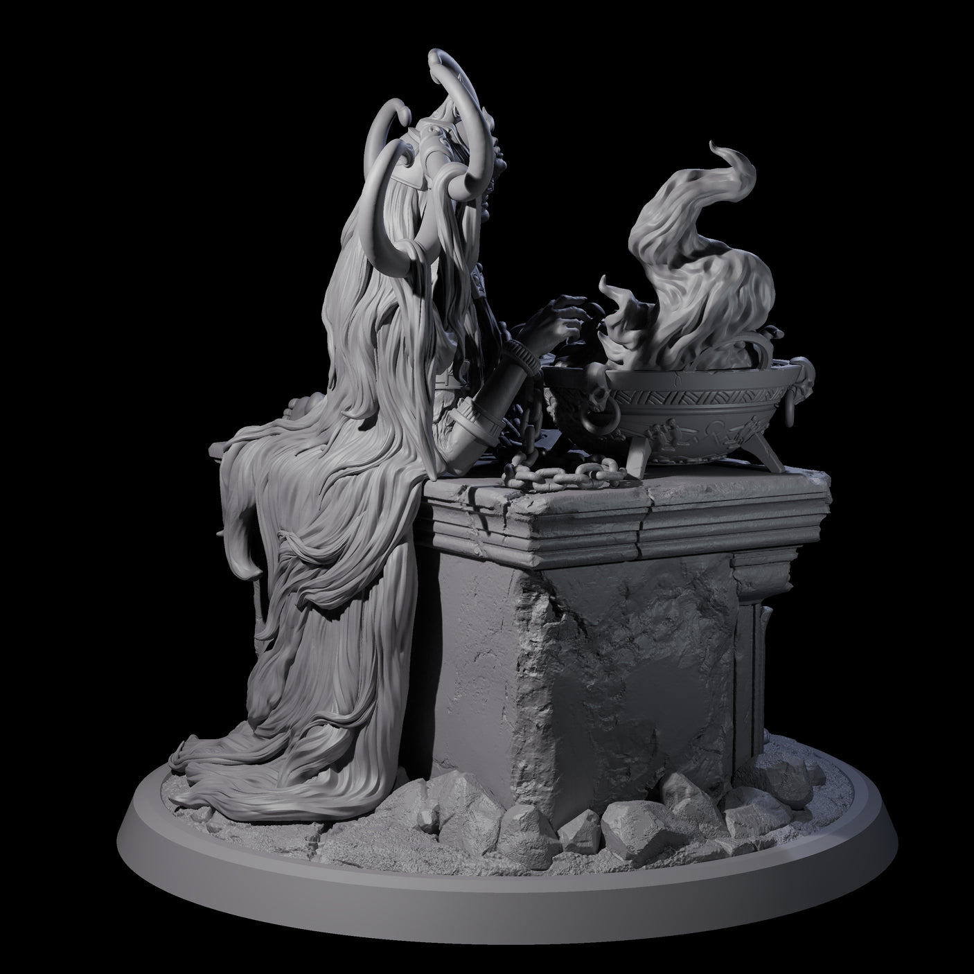 Chainbound Kyton Priestess B Miniature for Dungeons and Dragons, Pathfinder or other TTRPGs