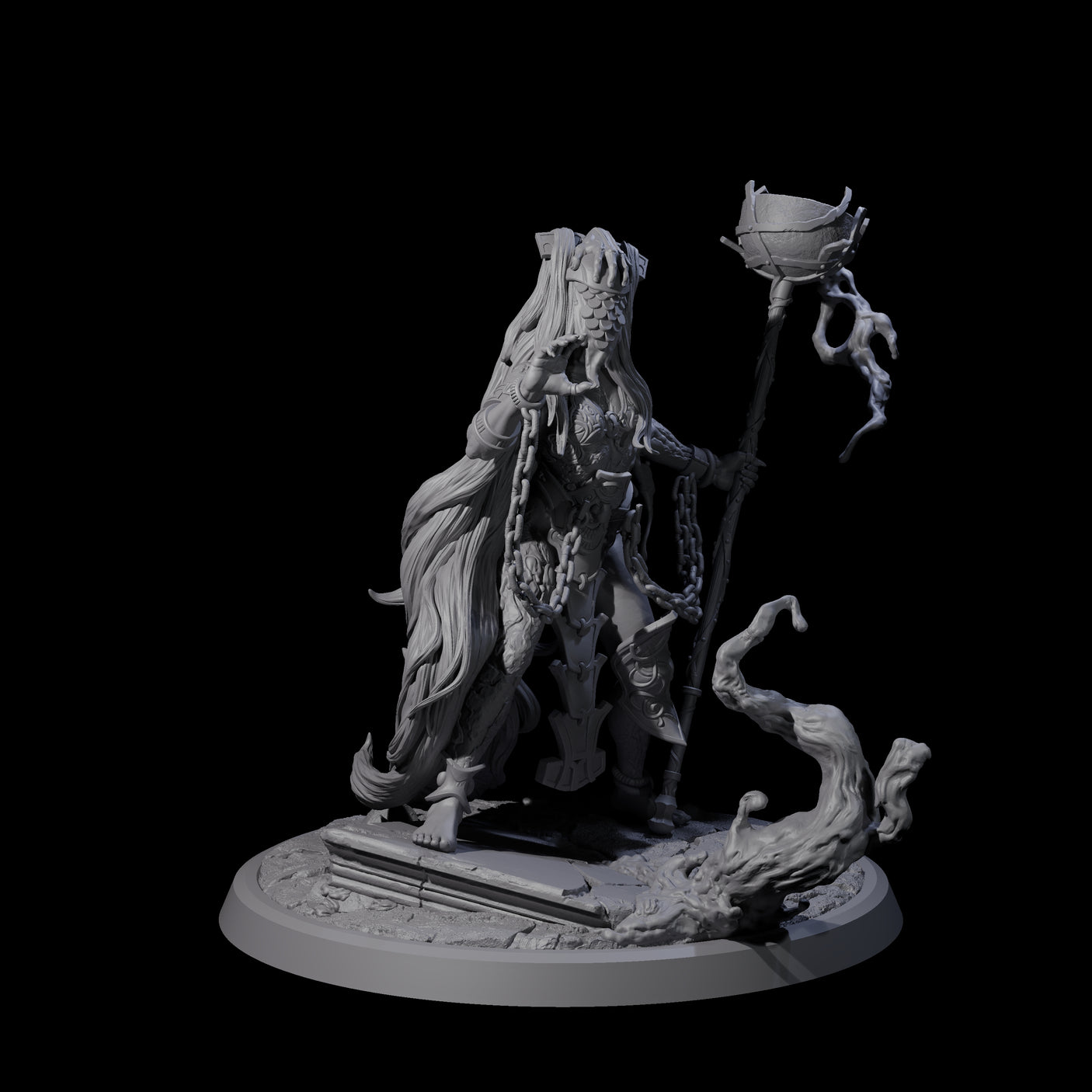 Chainbound Kyton Priestess C Miniature for Dungeons and Dragons, Pathfinder or other TTRPGs