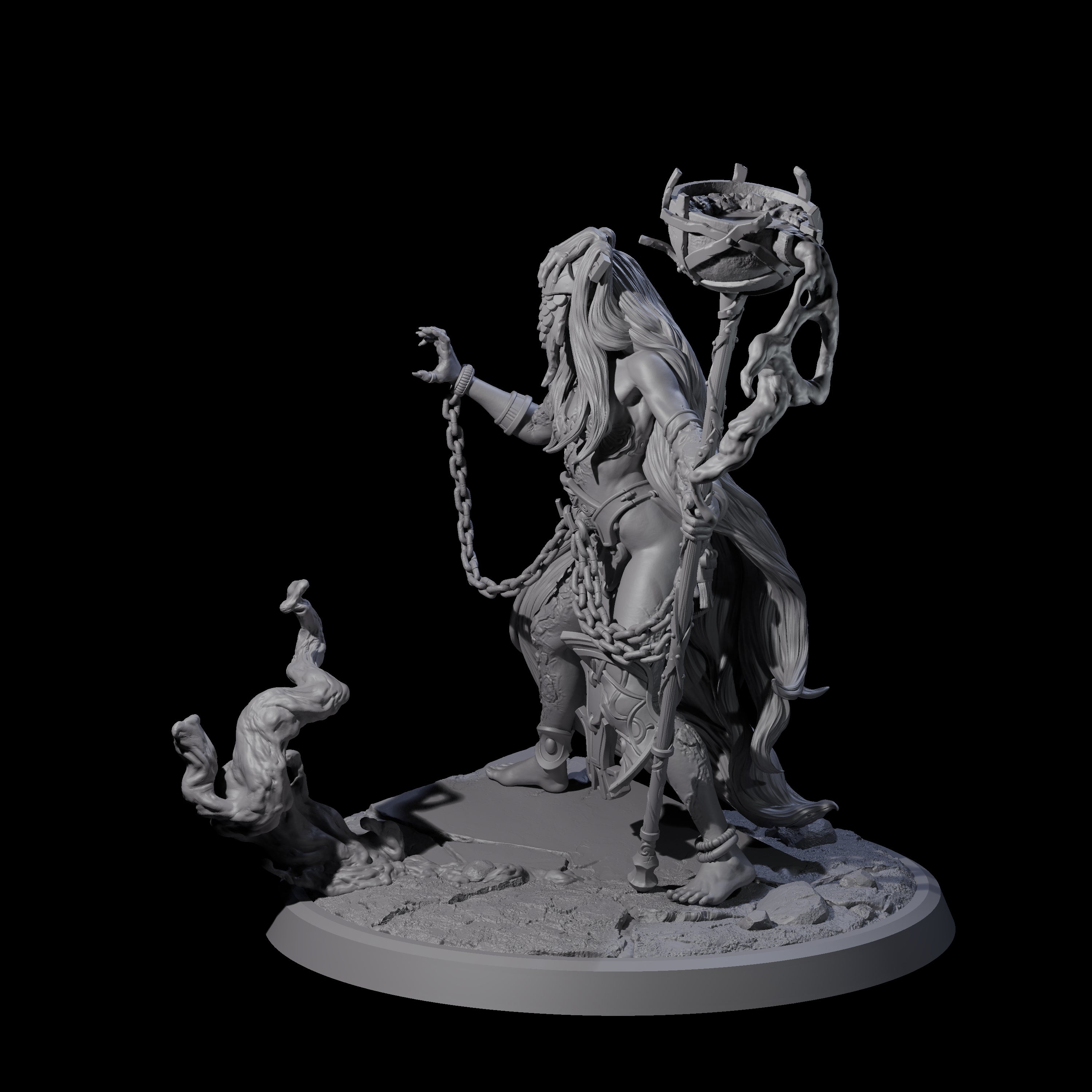 Chainbound Kyton Priestess C Miniature for Dungeons and Dragons, Pathfinder or other TTRPGs