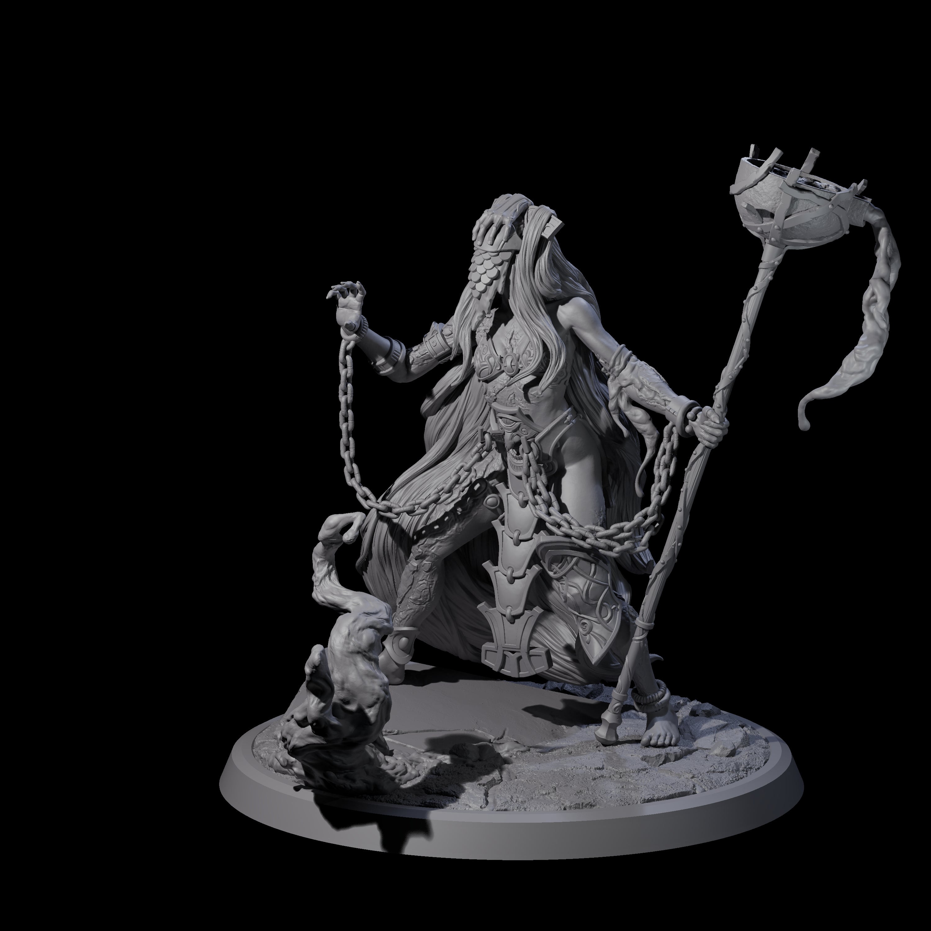Chainbound Kyton Priestess C Miniature for Dungeons and Dragons, Pathfinder or other TTRPGs