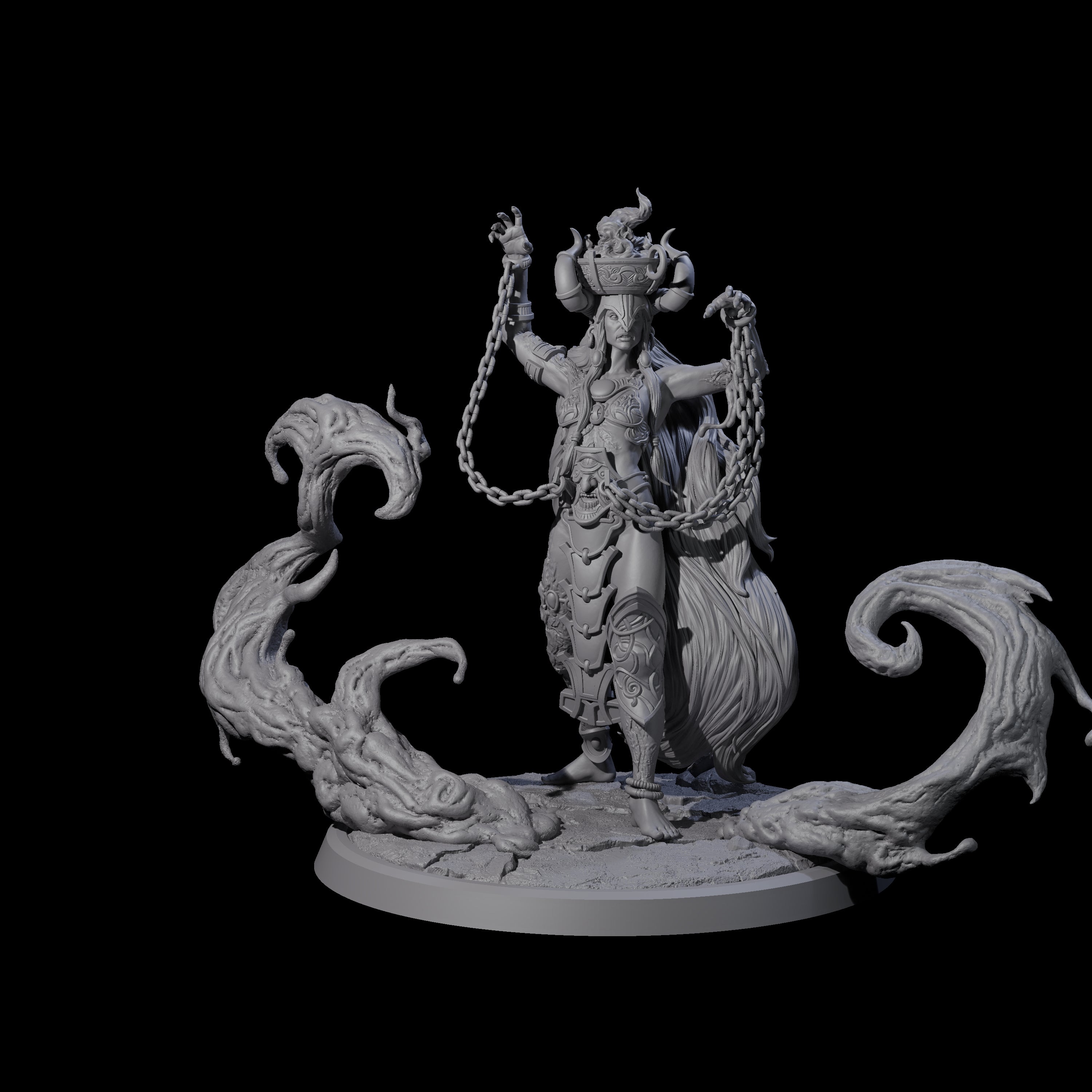 Chainbound Kyton Priestess D Miniature for Dungeons and Dragons, Pathfinder or other TTRPGs