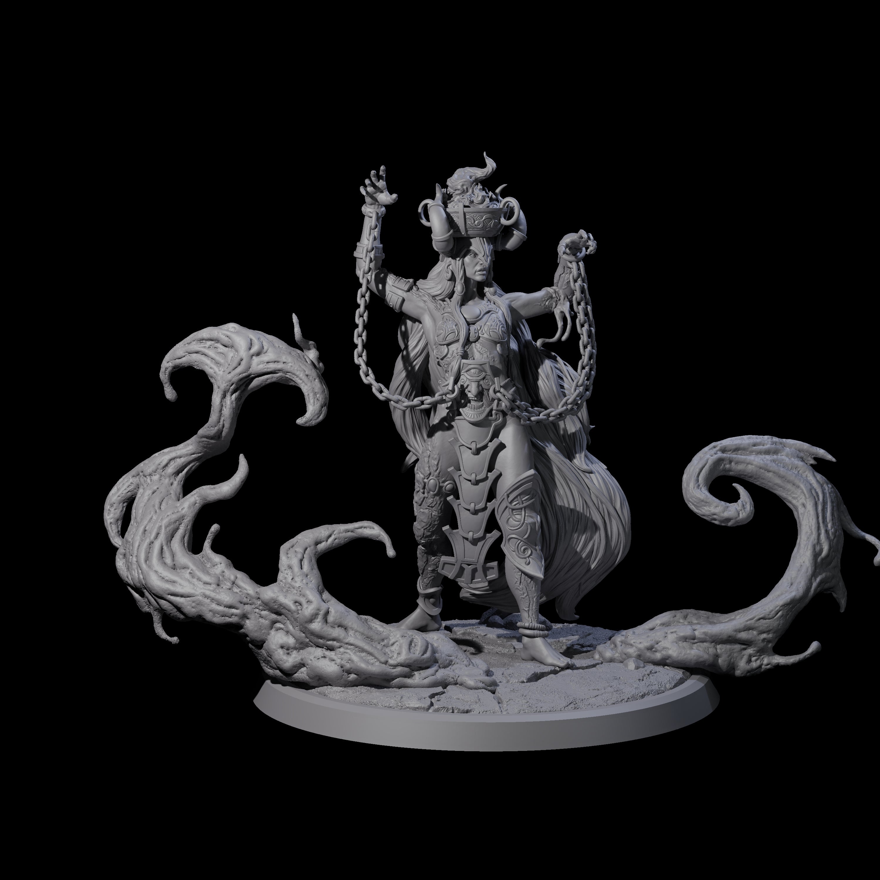 Chainbound Kyton Priestess D Miniature for Dungeons and Dragons, Pathfinder or other TTRPGs