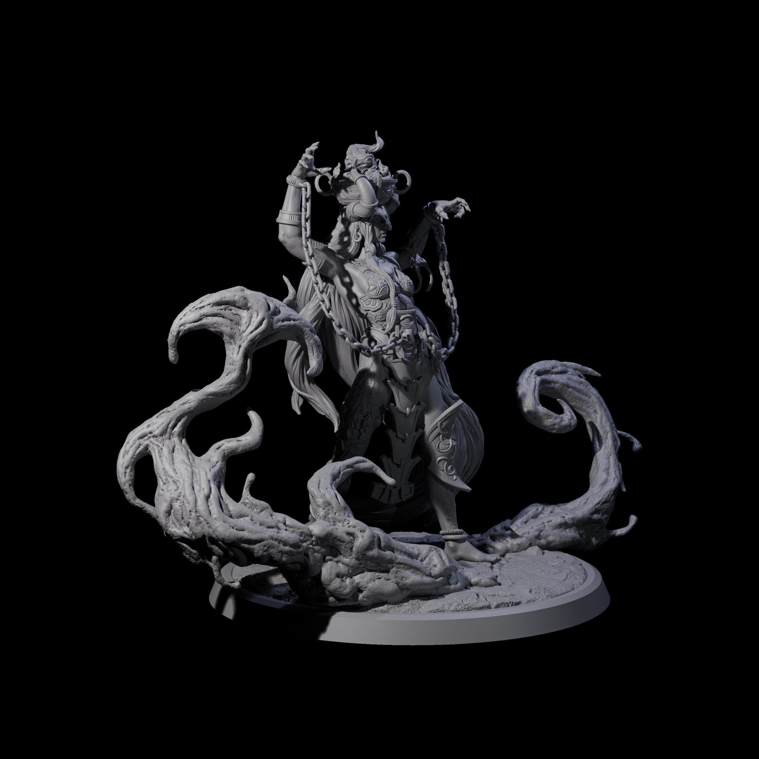 Chainbound Kyton Priestess D Miniature for Dungeons and Dragons, Pathfinder or other TTRPGs