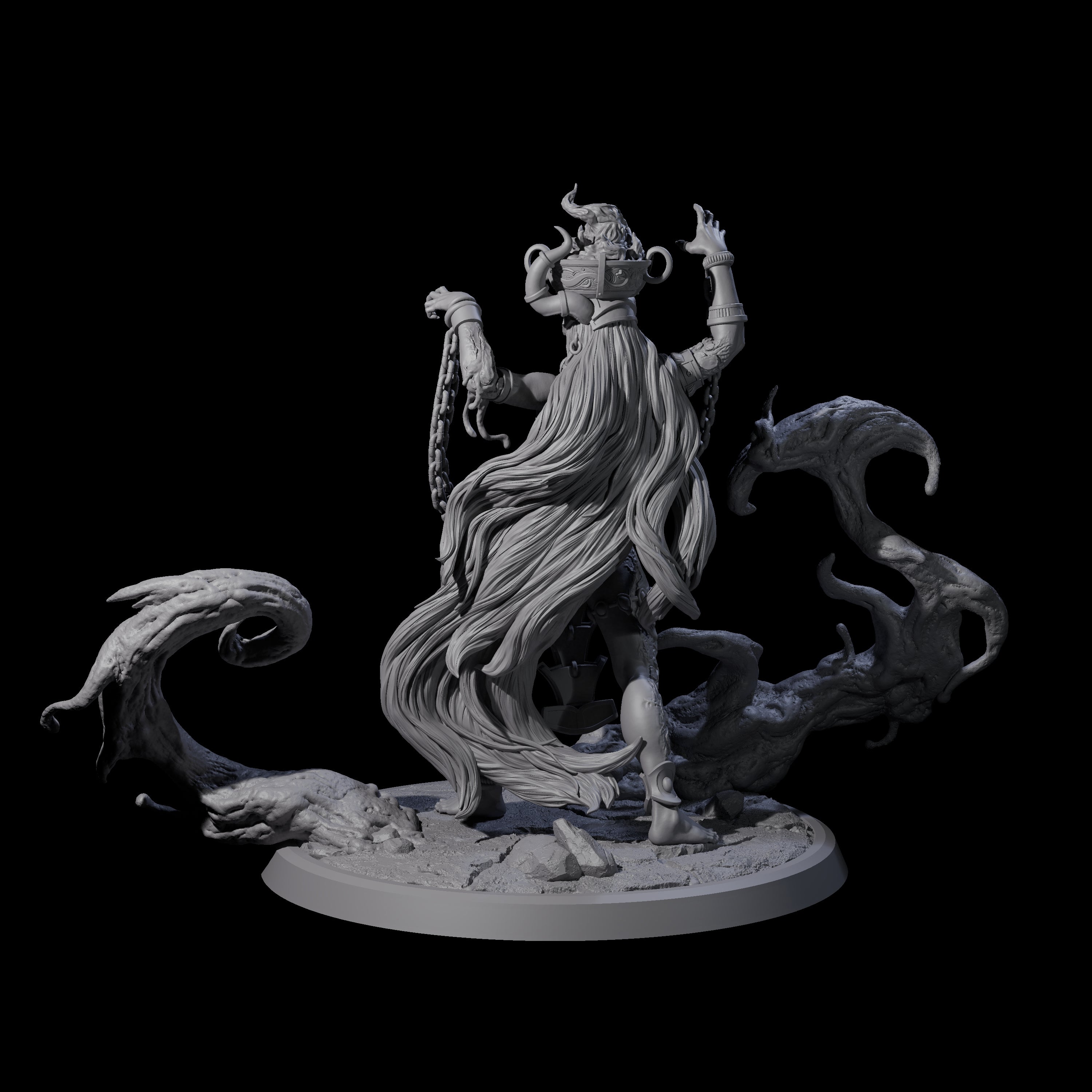 Chainbound Kyton Priestess D Miniature for Dungeons and Dragons, Pathfinder or other TTRPGs