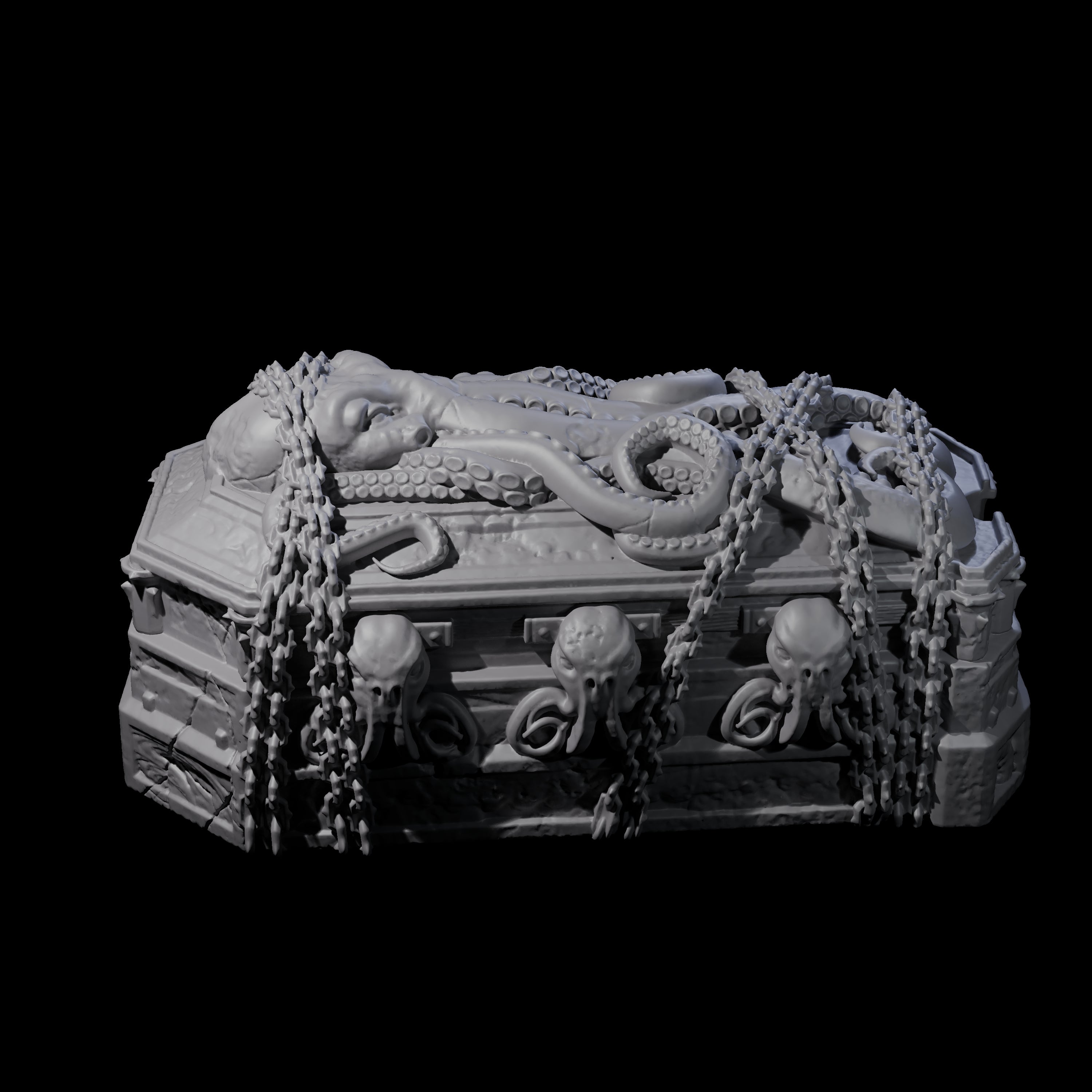 Chained Eldritch Sarcophagus Miniature for Dungeons and Dragons, Pathfinder or other TTRPGs