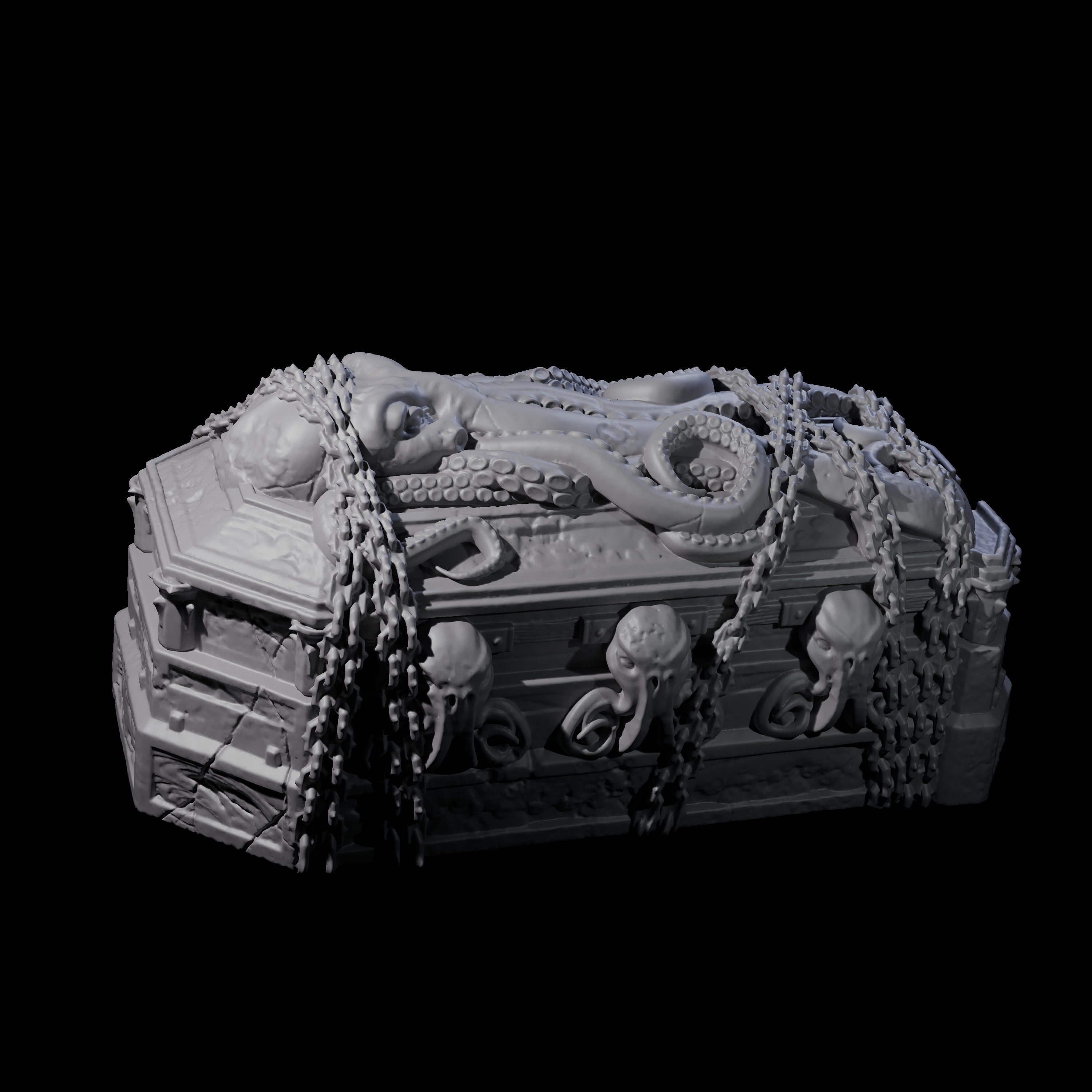 Chained Eldritch Sarcophagus Miniature for Dungeons and Dragons, Pathfinder or other TTRPGs