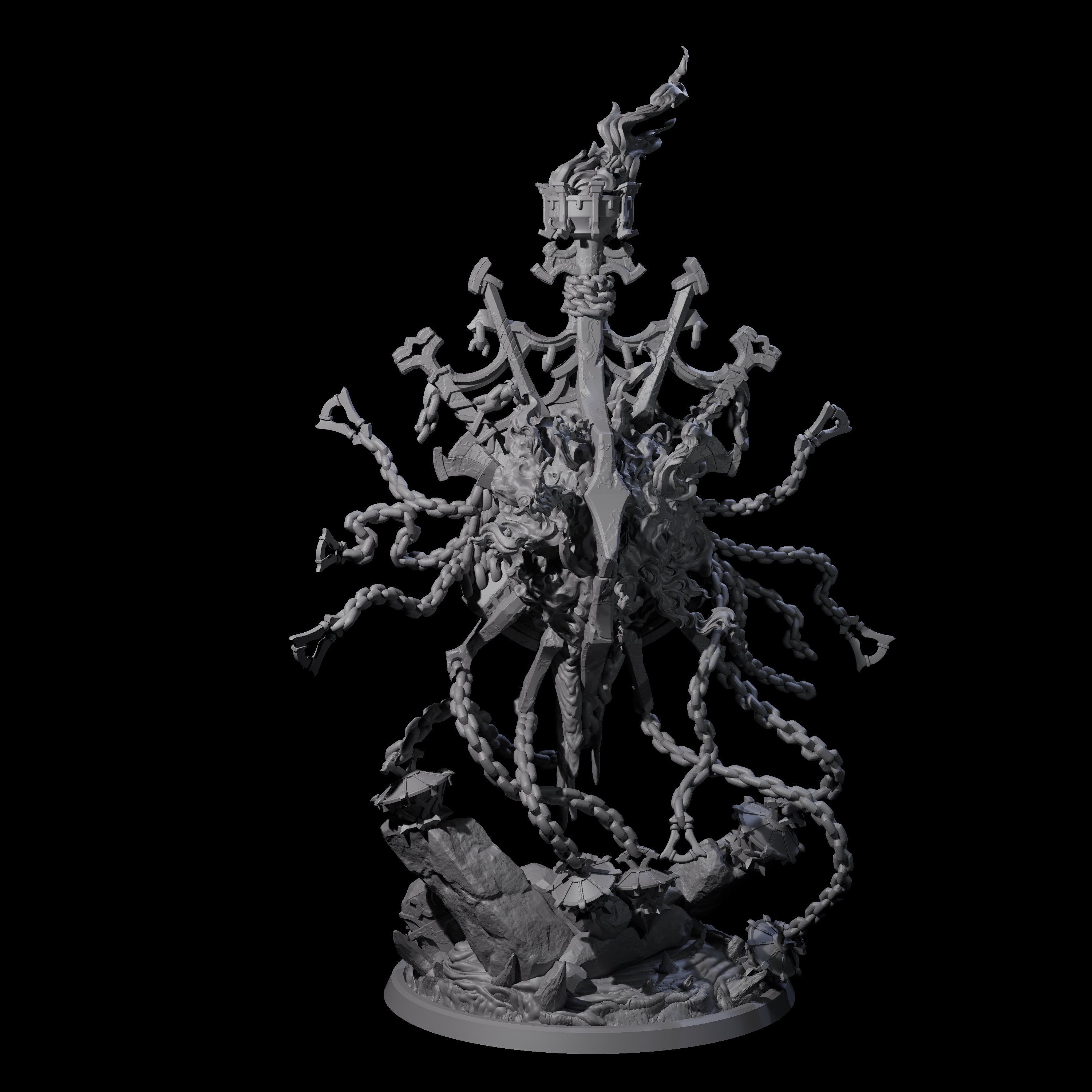 Chained Flaming Angel Miniature for Dungeons and Dragons, Pathfinder or other TTRPGs