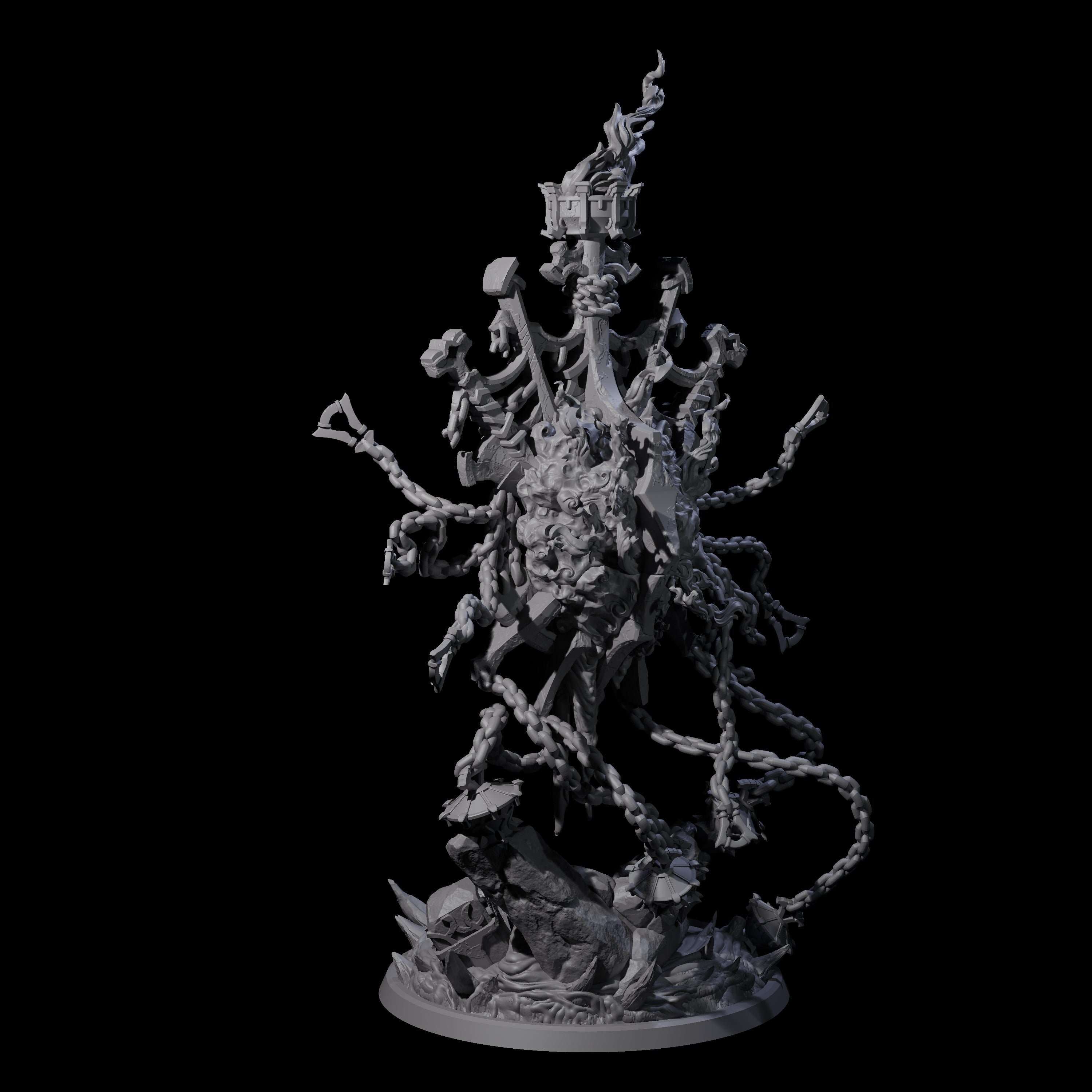 Chained Flaming Angel Miniature for Dungeons and Dragons, Pathfinder or other TTRPGs