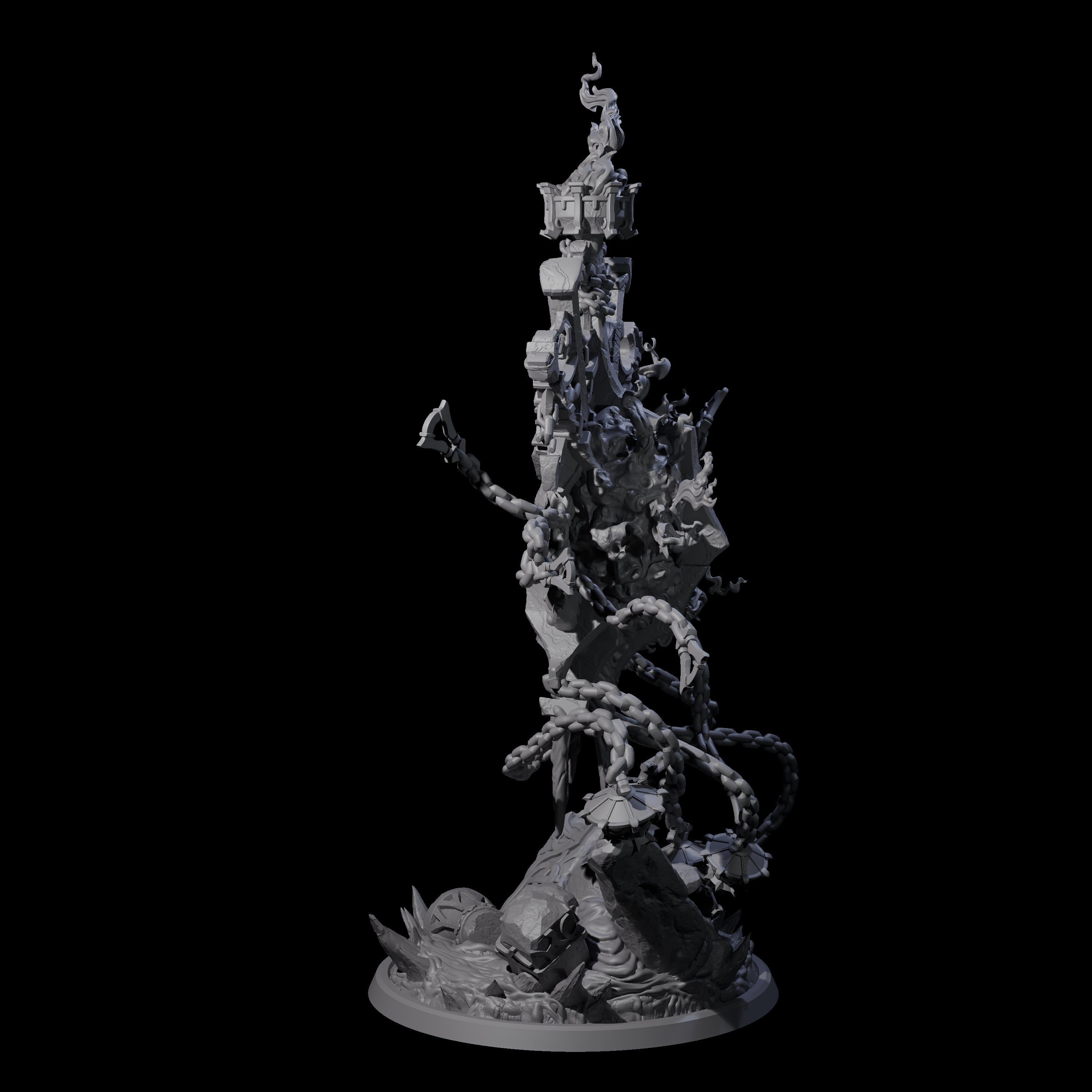 Chained Flaming Angel Miniature for Dungeons and Dragons, Pathfinder or other TTRPGs