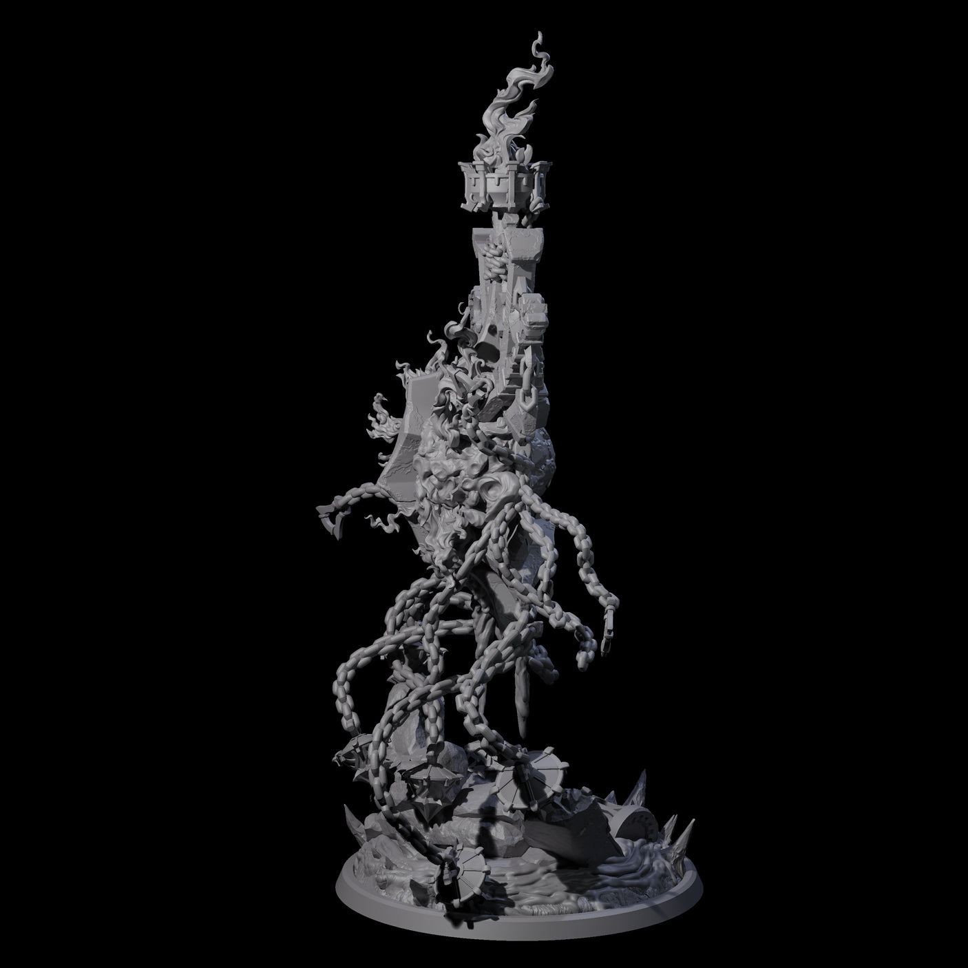 Chained Flaming Angel Miniature for Dungeons and Dragons, Pathfinder or other TTRPGs