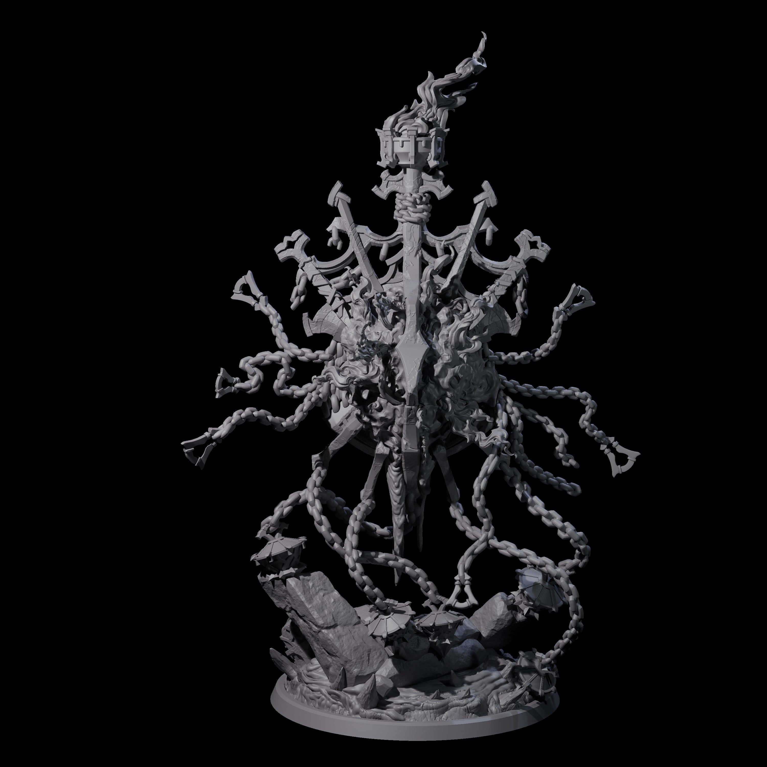 Chained Flaming Angel Miniature for Dungeons and Dragons, Pathfinder or other TTRPGs