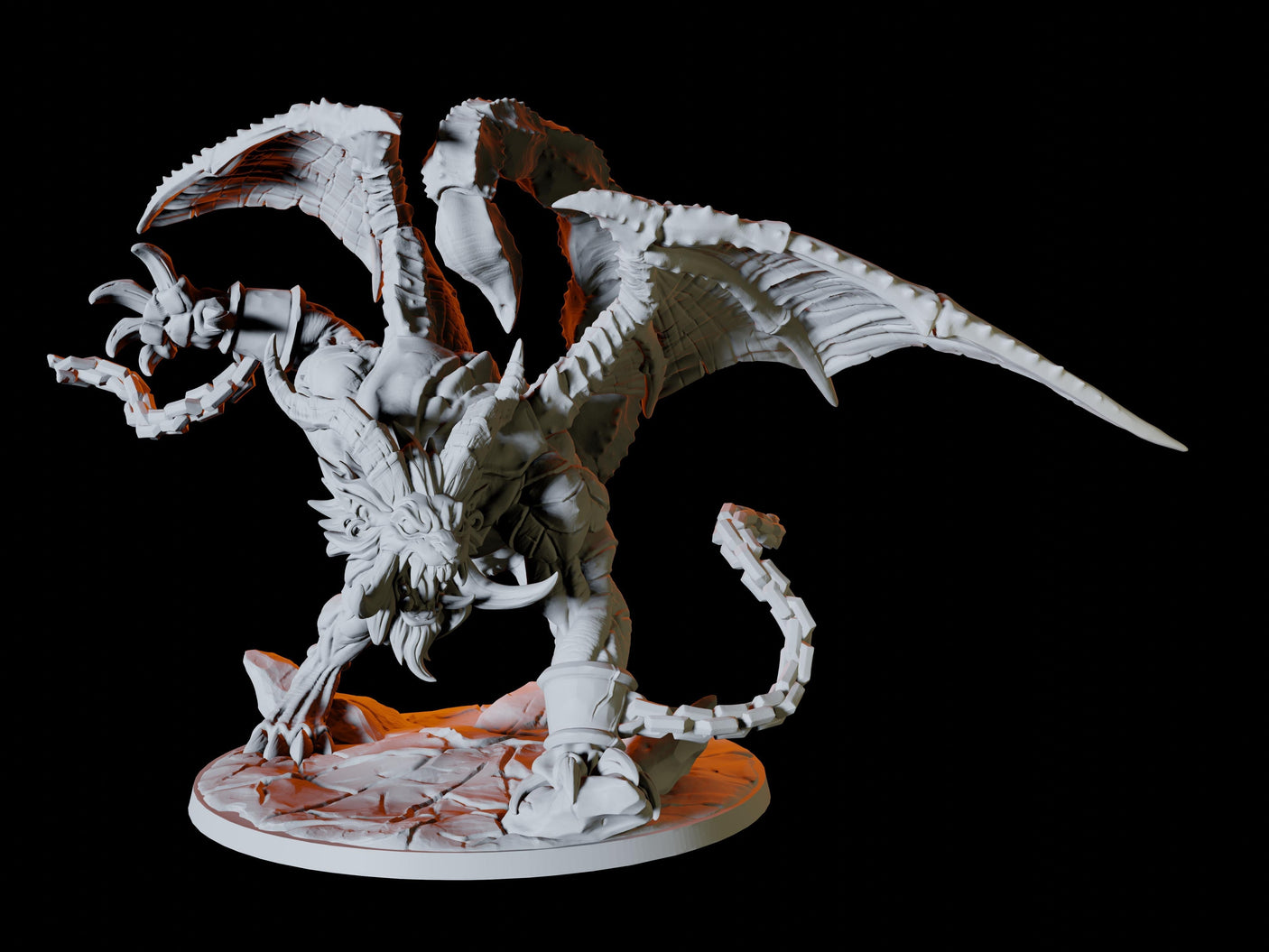 Chained Manticore Miniature for Dungeons and Dragons, Pathfinder or other TTRPGs