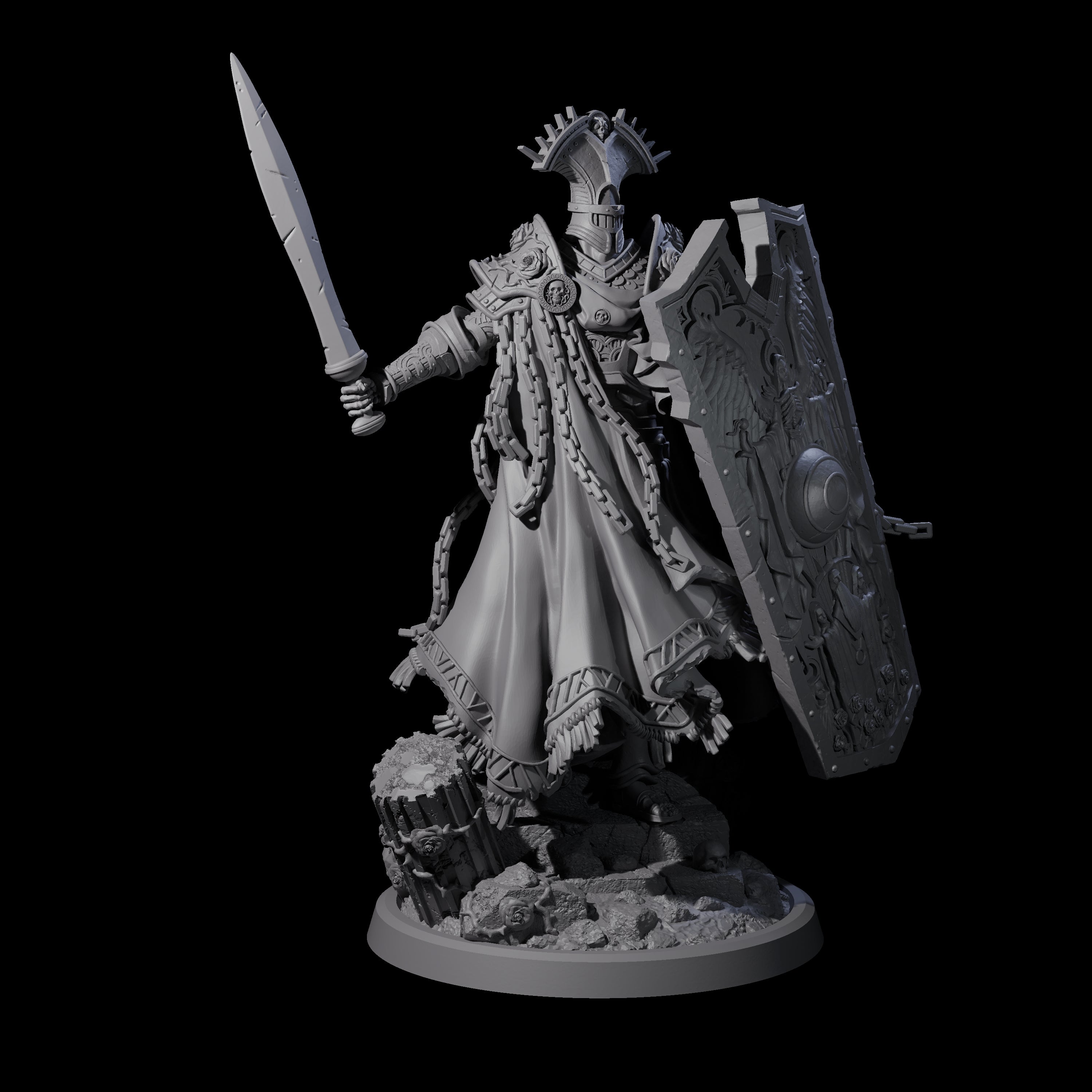 Chained Paladin of the Holy Light Miniature for Dungeons and Dragons, Pathfinder or other TTRPGs