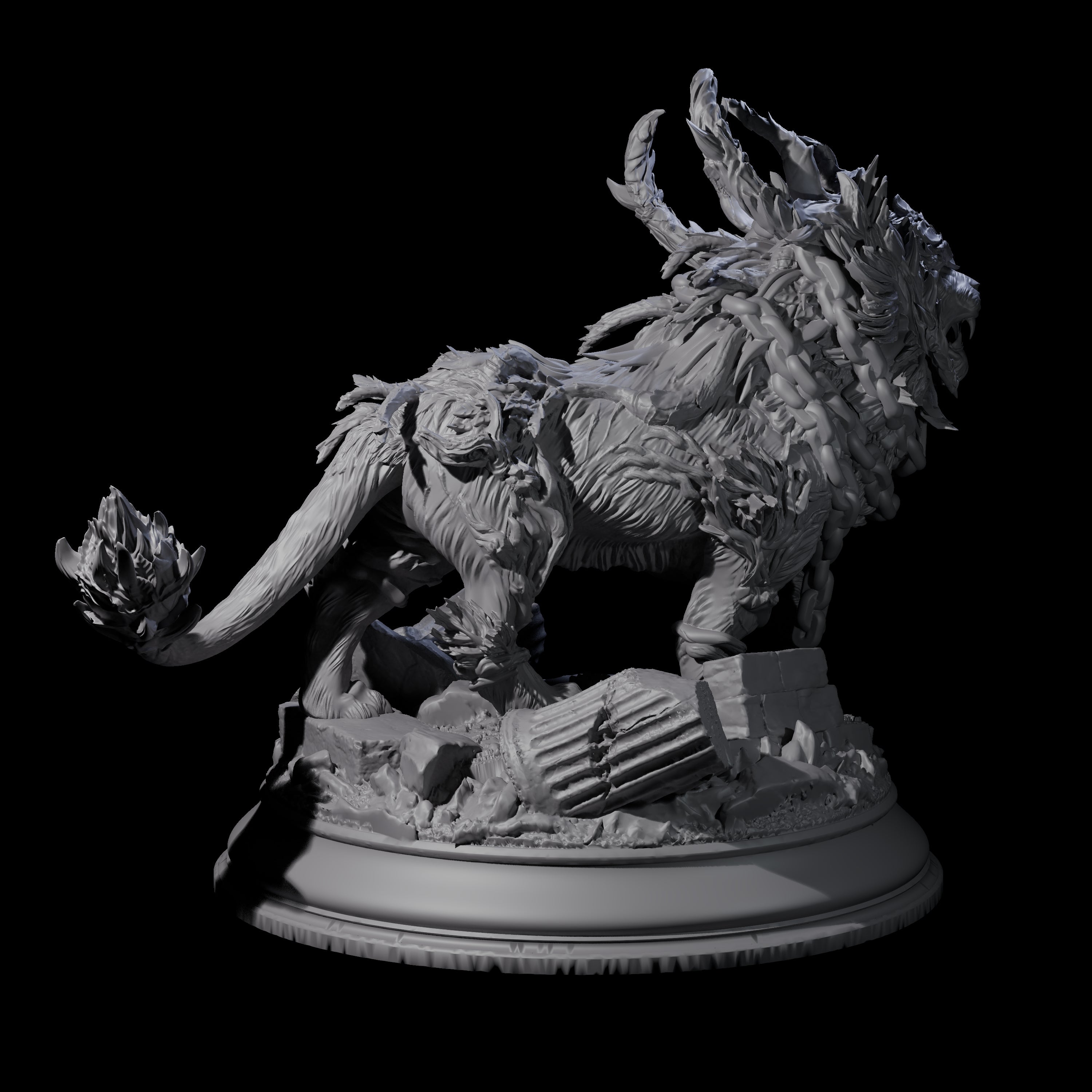 Chained Ram from the Nine Hells Miniature for Dungeons and Dragons, Pathfinder or other TTRPGs