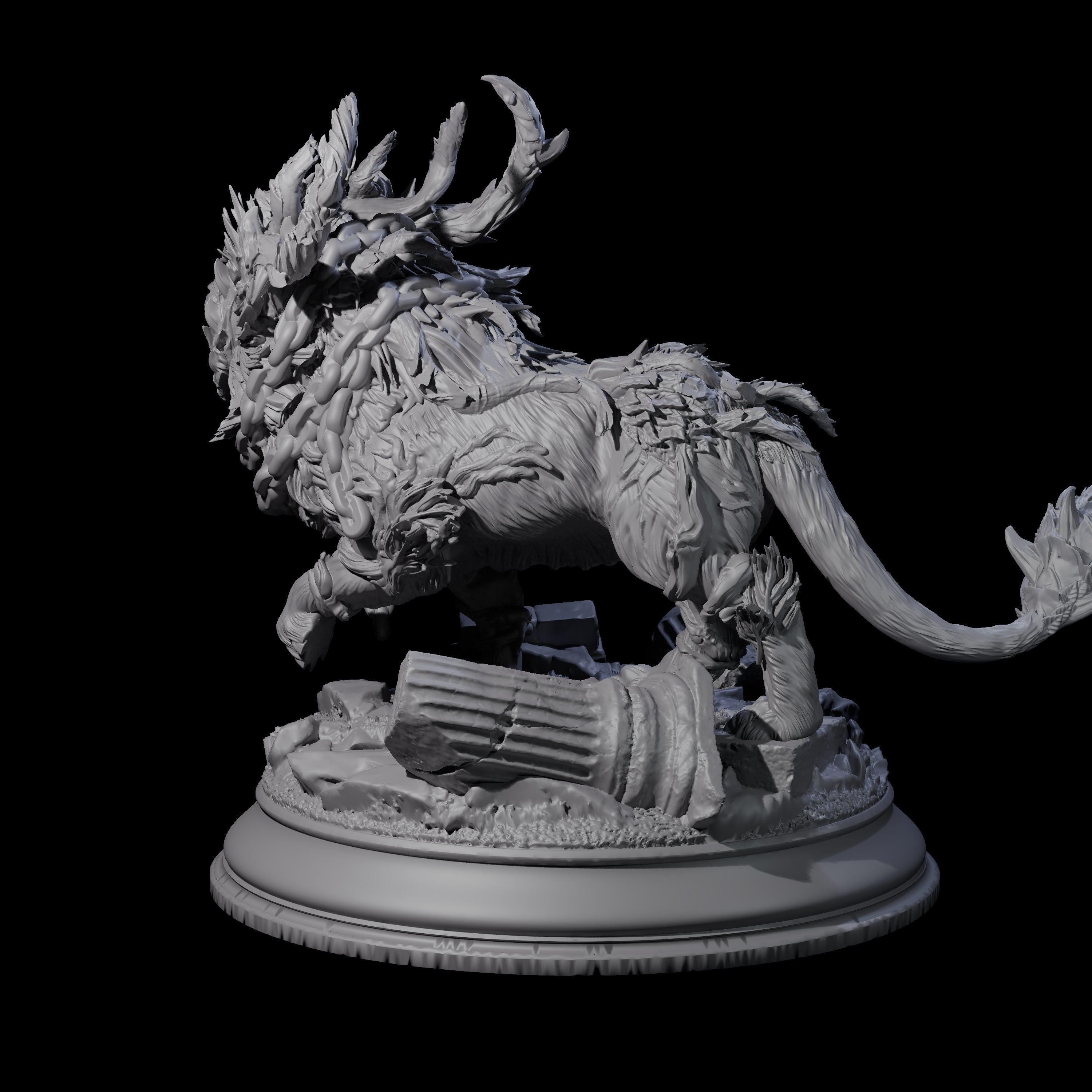 Chained Ram from the Nine Hells Miniature for Dungeons and Dragons, Pathfinder or other TTRPGs