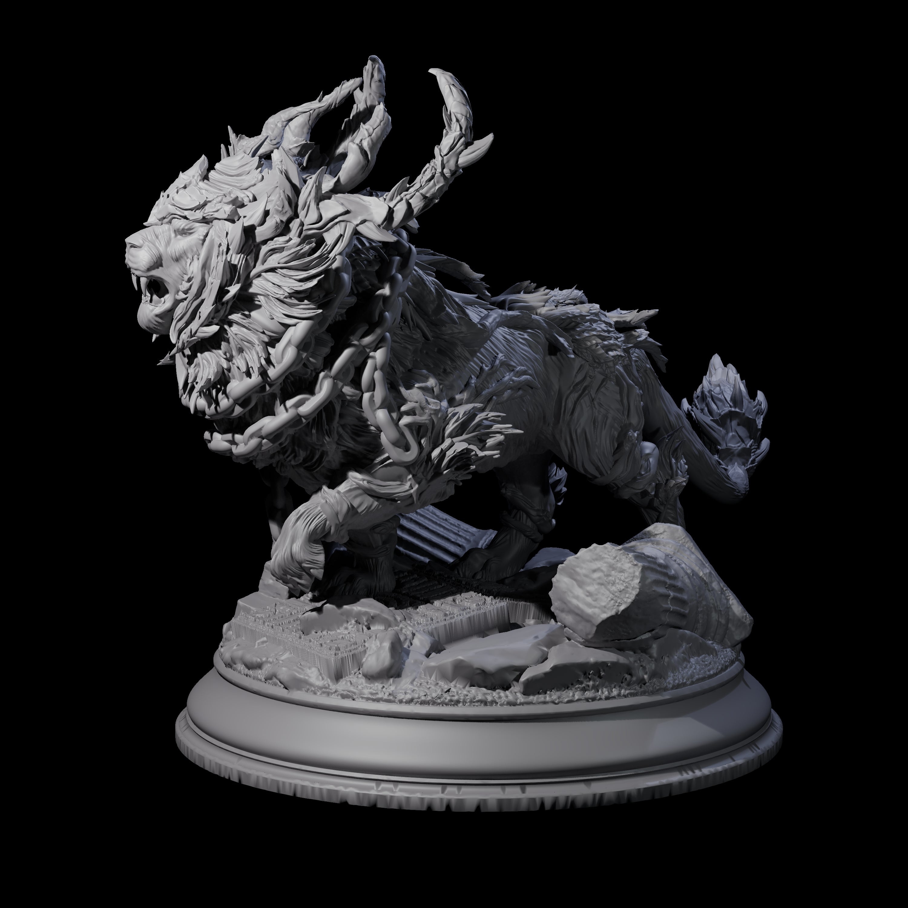 Chained Ram from the Nine Hells Miniature for Dungeons and Dragons, Pathfinder or other TTRPGs