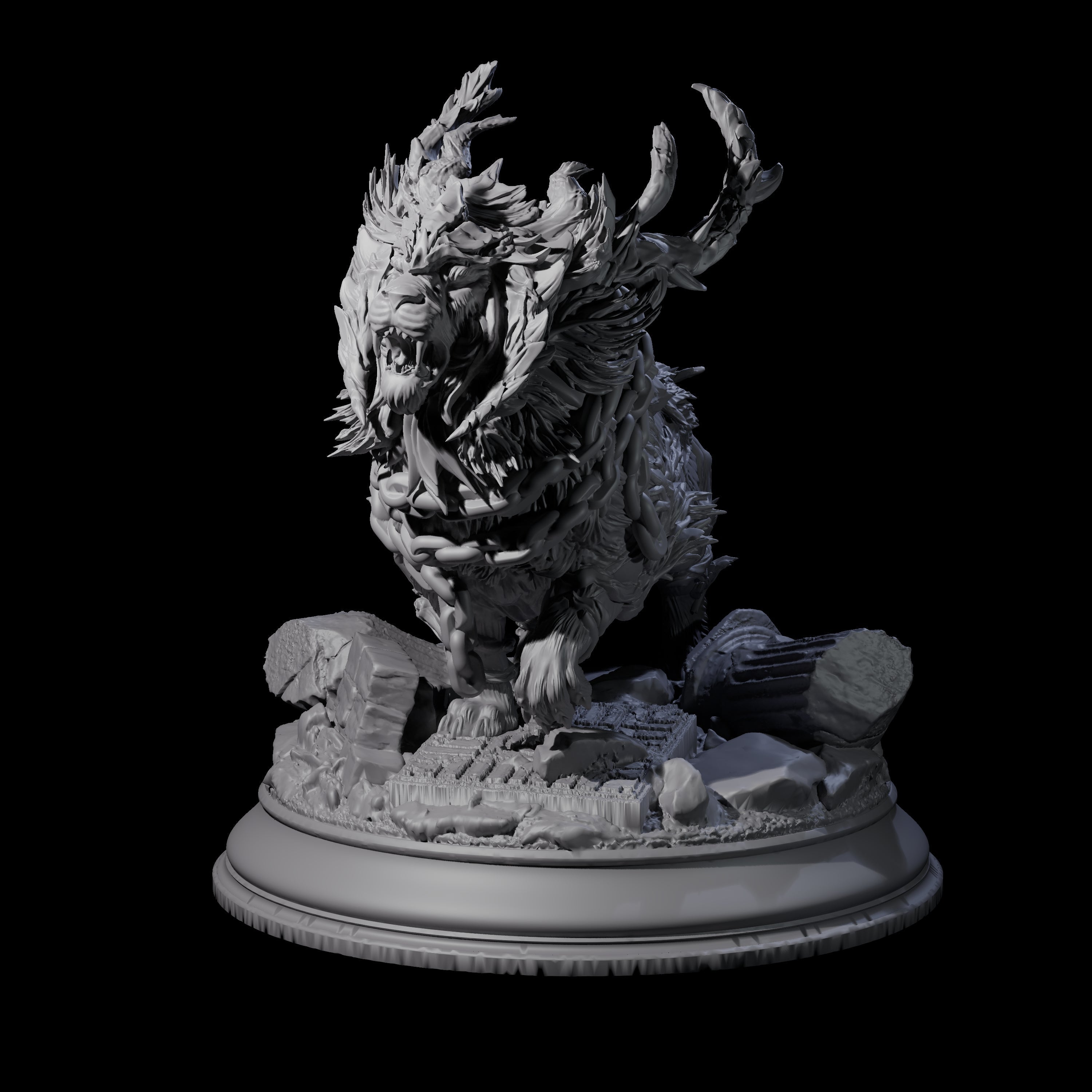 Chained Ram from the Nine Hells Miniature for Dungeons and Dragons, Pathfinder or other TTRPGs