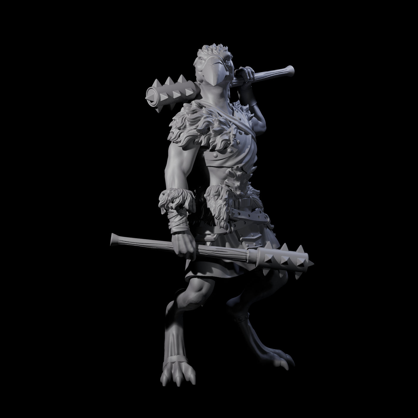 Challenging Kenku Barbarian Miniature for Dungeons and Dragons, Pathfinder or other TTRPGs