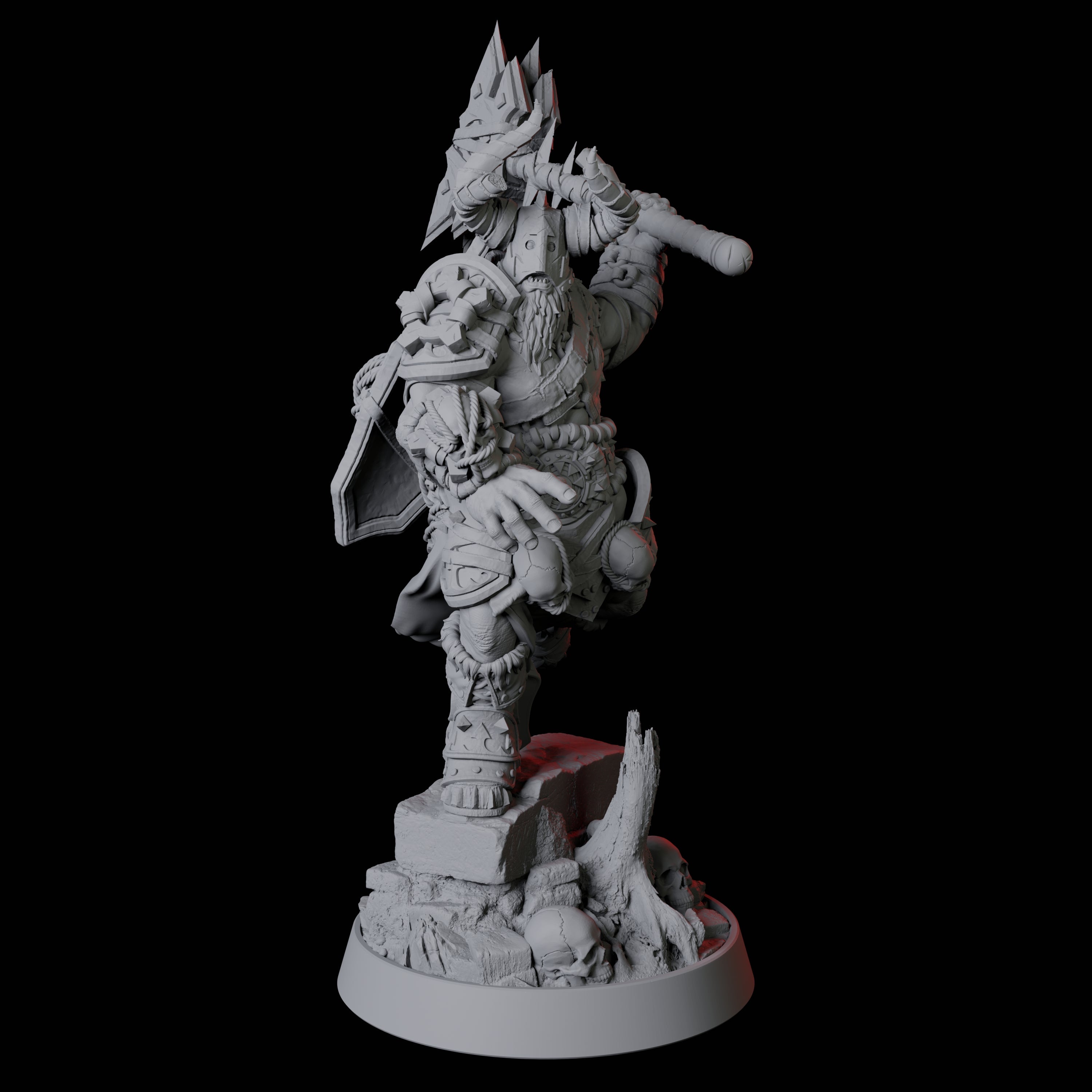 Charging Armoured Barbarian Miniature for Dungeons and Dragons