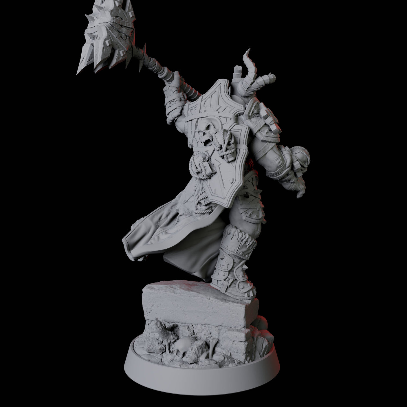Charging Armoured Barbarian Miniature for Dungeons and Dragons, Pathfinder or other TTRPGs