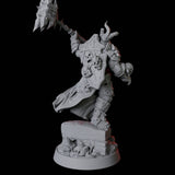 Charging Armoured Barbarian Miniature for Dungeons and Dragons, Pathfinder or other TTRPGs
