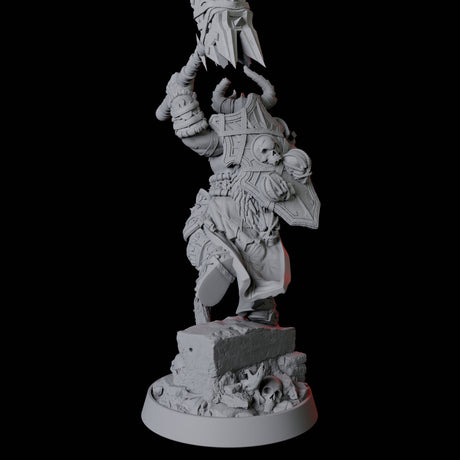 Charging Armoured Barbarian Miniature for Dungeons and Dragons, Pathfinder or other TTRPGs