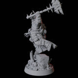 Charging Armoured Barbarian Miniature for Dungeons and Dragons, Pathfinder or other TTRPGs
