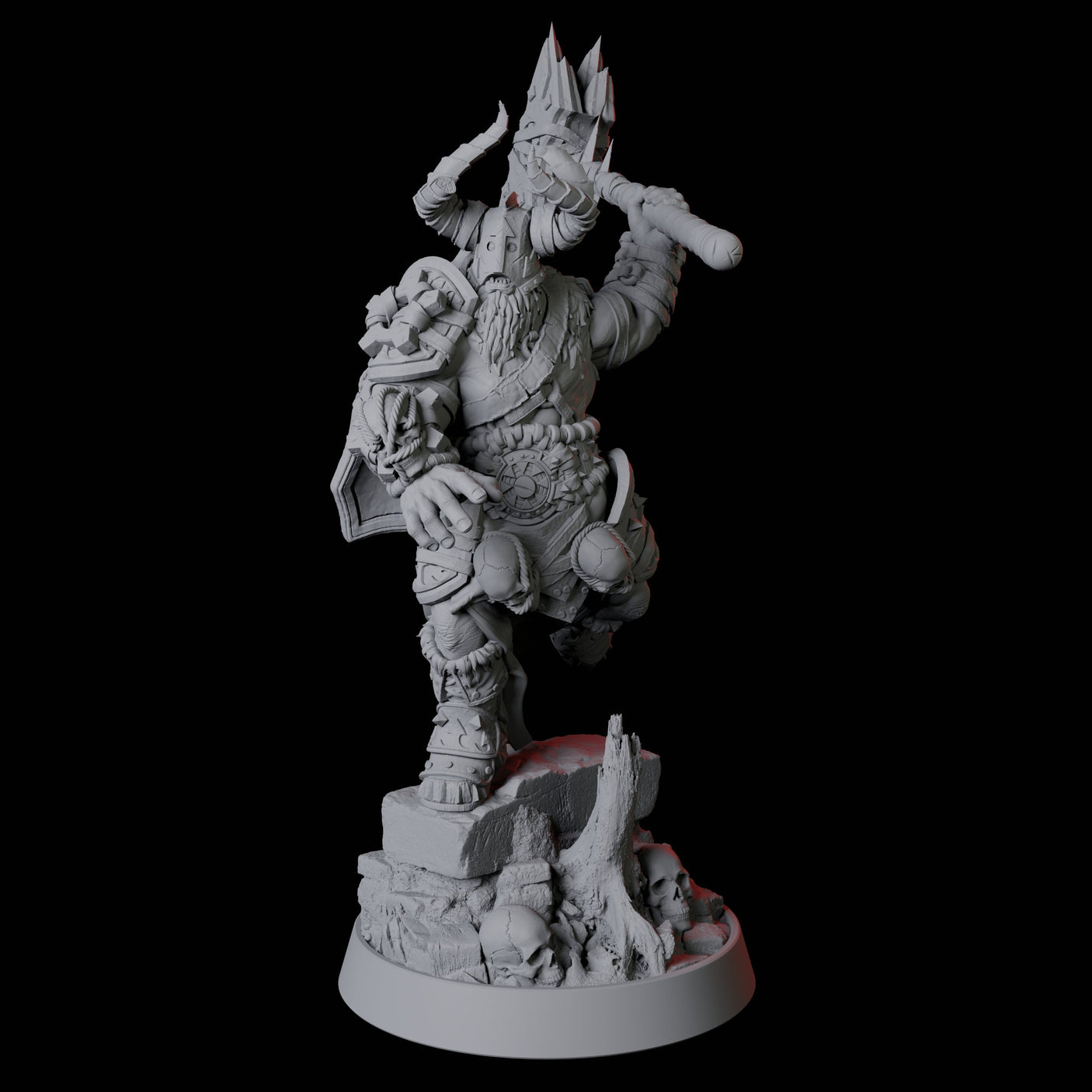 Charging Armoured Barbarian Miniature for Dungeons and Dragons, Pathfinder or other TTRPGs