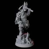 Charging Armoured Barbarian Miniature for Dungeons and Dragons, Pathfinder or other TTRPGs