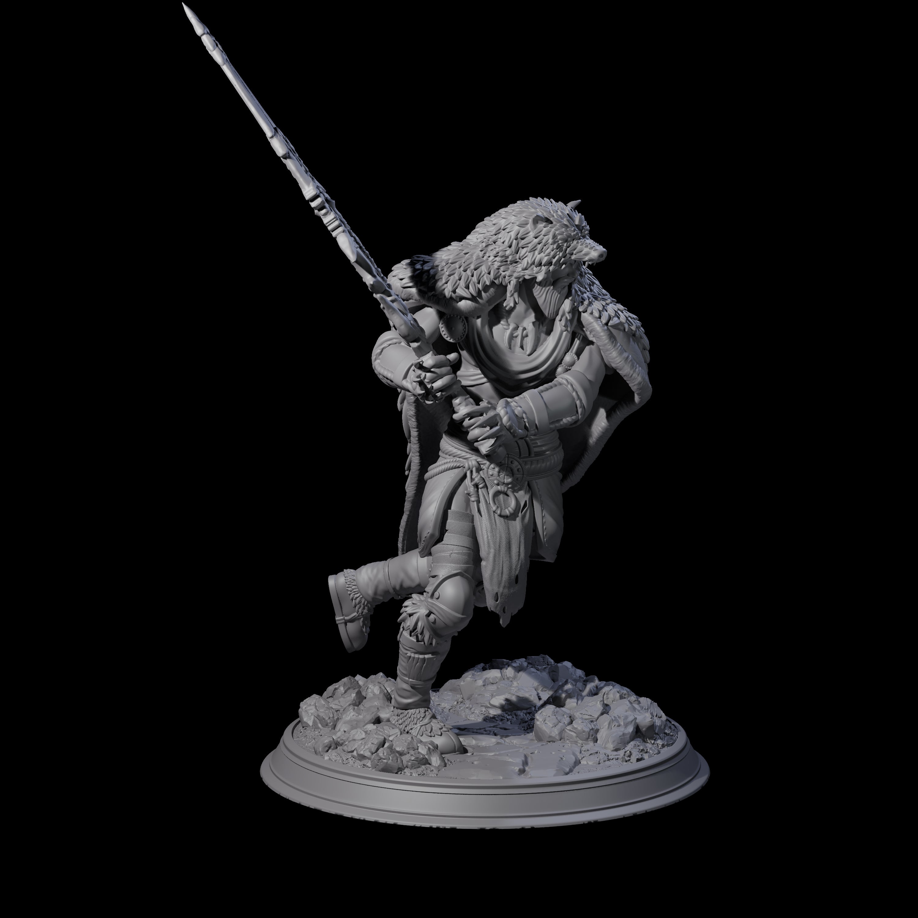 Charging Barbarian Warrior Miniature for Dungeons and Dragons, Pathfinder or other TTRPGs