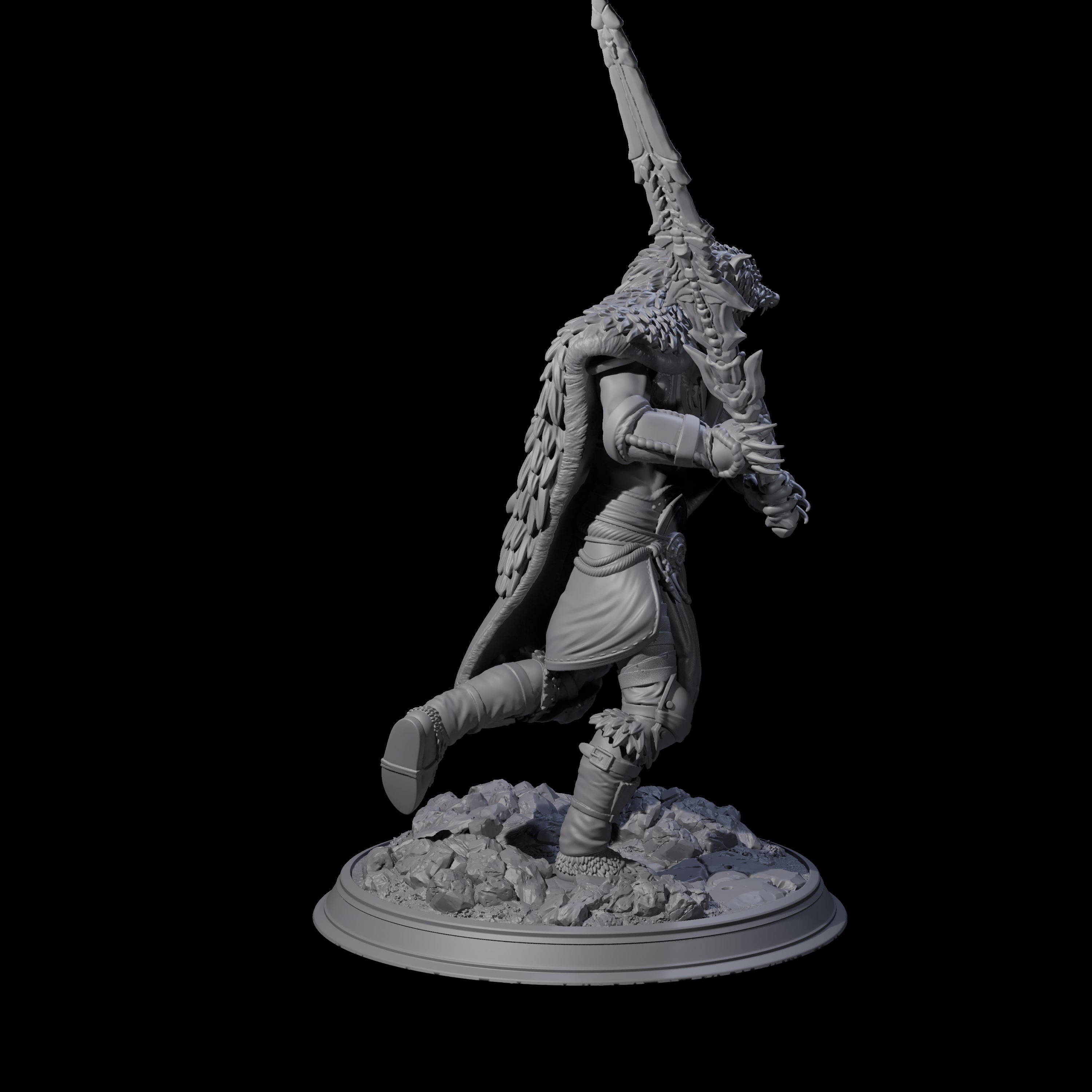 Charging Barbarian Warrior Miniature for Dungeons and Dragons, Pathfinder or other TTRPGs