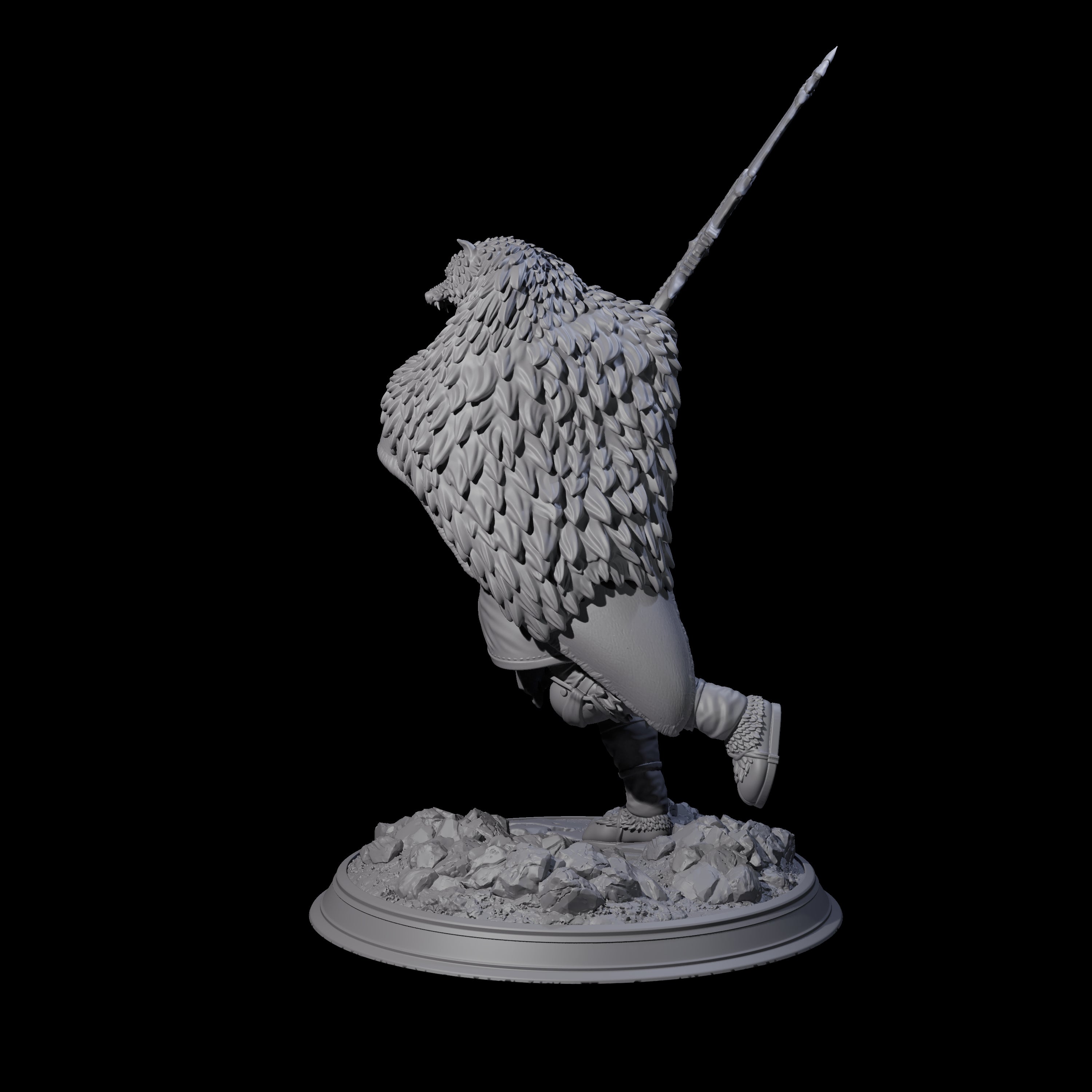 Charging Barbarian Warrior Miniature for Dungeons and Dragons, Pathfinder or other TTRPGs