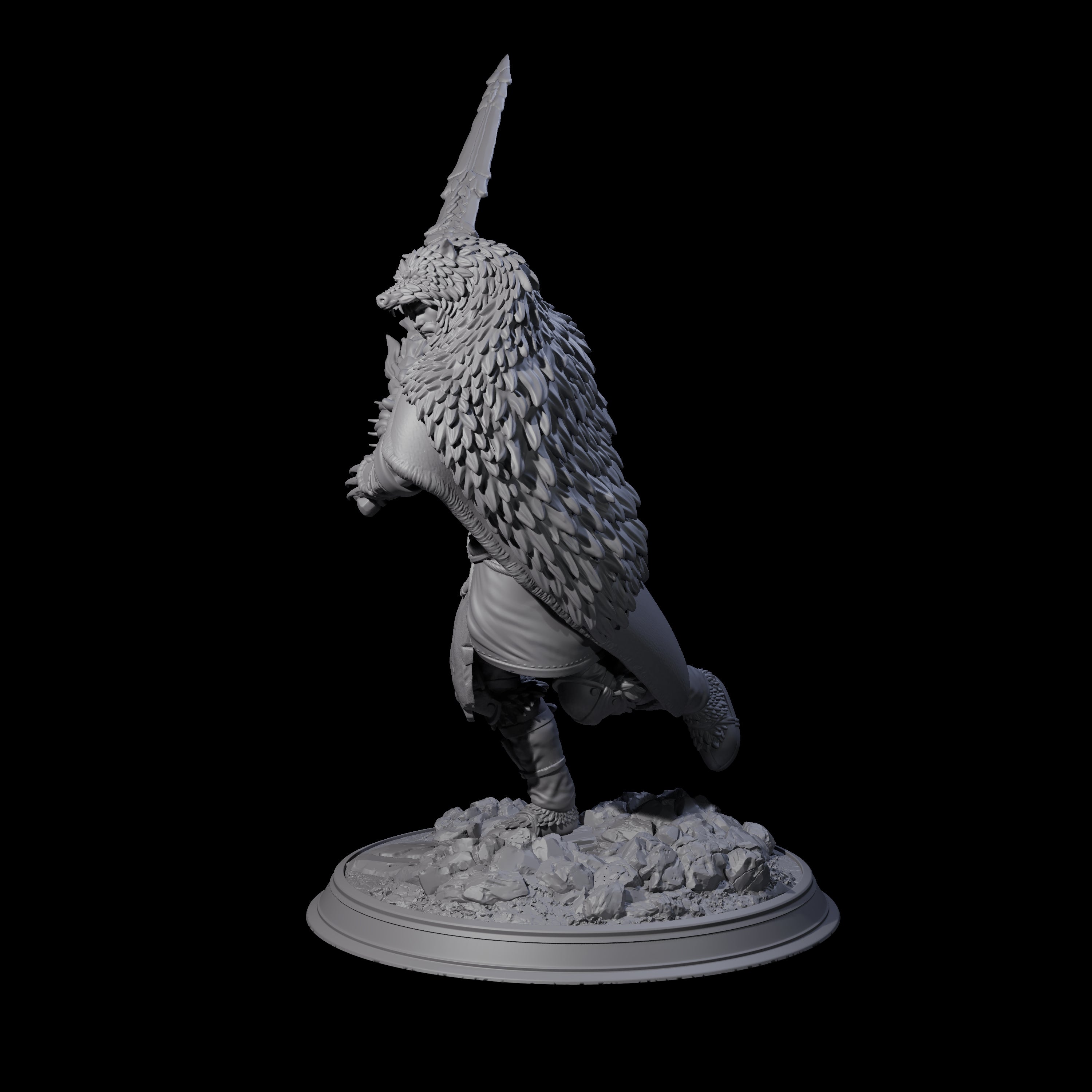 Charging Barbarian Warrior Miniature for Dungeons and Dragons, Pathfinder or other TTRPGs