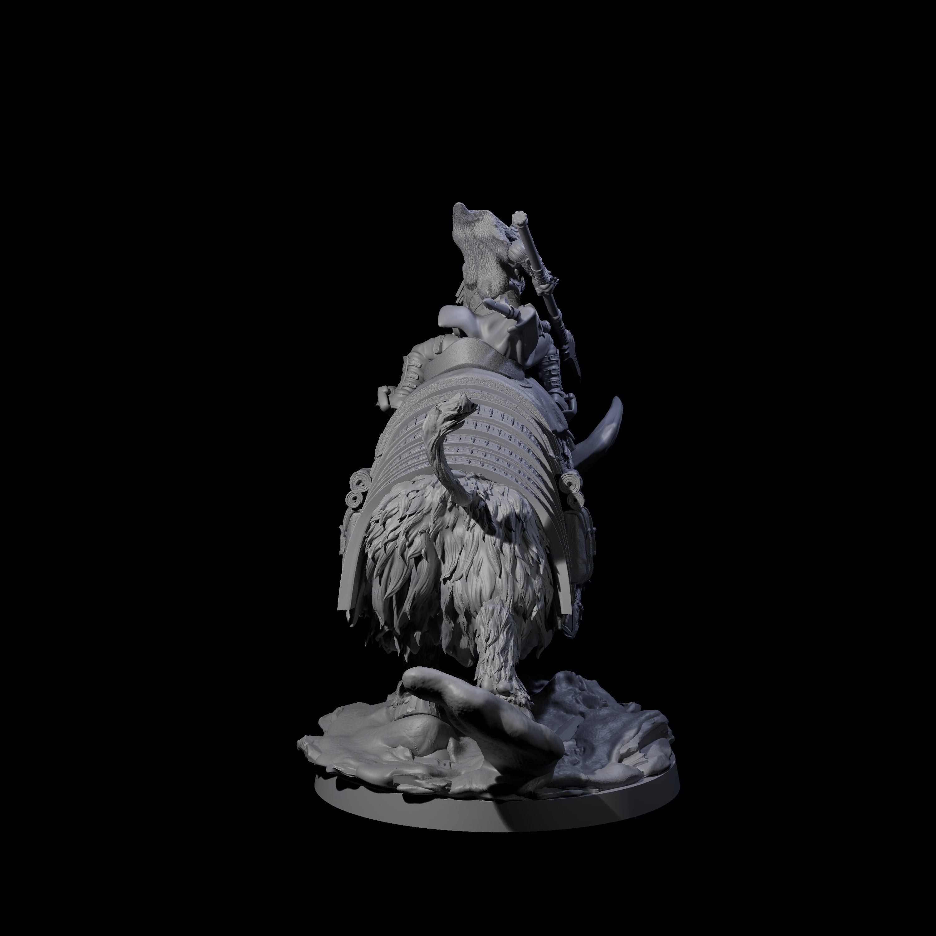 Charging Battle Yak Rider A Miniature for Dungeons and Dragons, Pathfinder or other TTRPGs