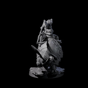 Charging Battle Yak Rider A Miniature for Dungeons and Dragons, Pathfinder or other TTRPGs