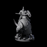 Charging Battle Yak Rider B Miniature for Dungeons and Dragons, Pathfinder or other TTRPGs