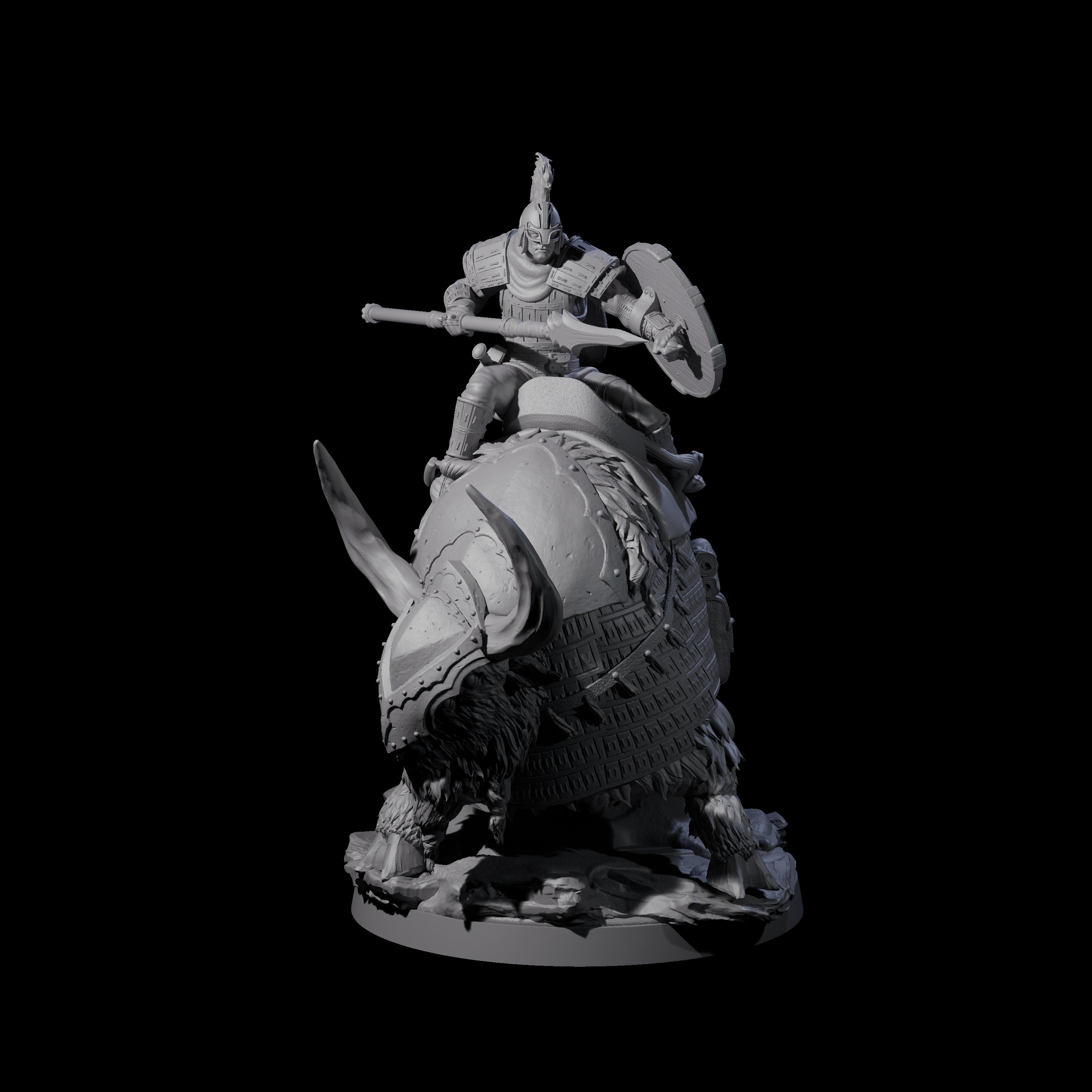 Charging Battle Yak Rider B Miniature for Dungeons and Dragons, Pathfinder or other TTRPGs
