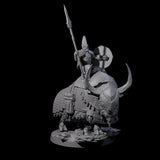 Charging Battle Yak Rider C Miniature for Dungeons and Dragons, Pathfinder or other TTRPGs