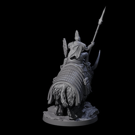 Charging Battle Yak Rider C Miniature for Dungeons and Dragons, Pathfinder or other TTRPGs