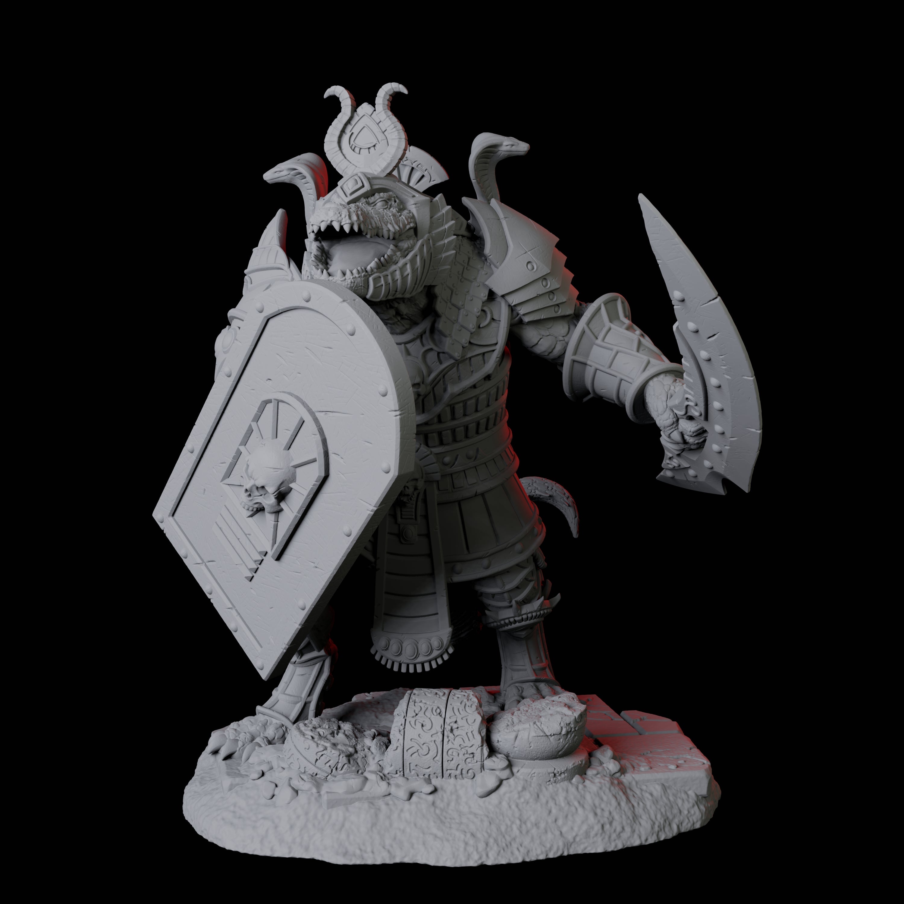 Charging Crocodile Lizardfolk Soldier B Miniature for Dungeons and Dragons, Pathfinder or other TTRPGs