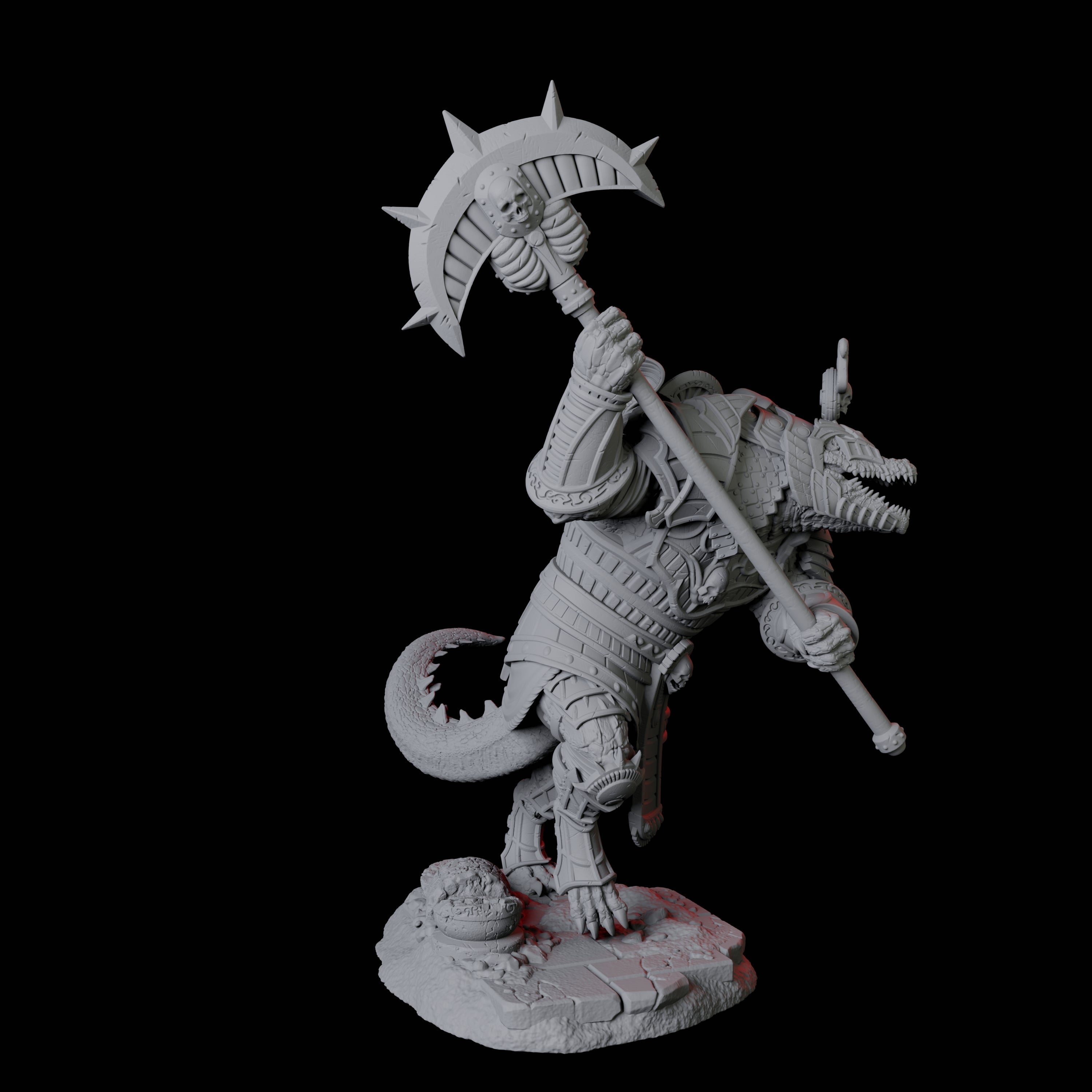 Charging Crocodile Lizardfolk Soldier C Miniature for Dungeons and Dragons, Pathfinder or other TTRPGs