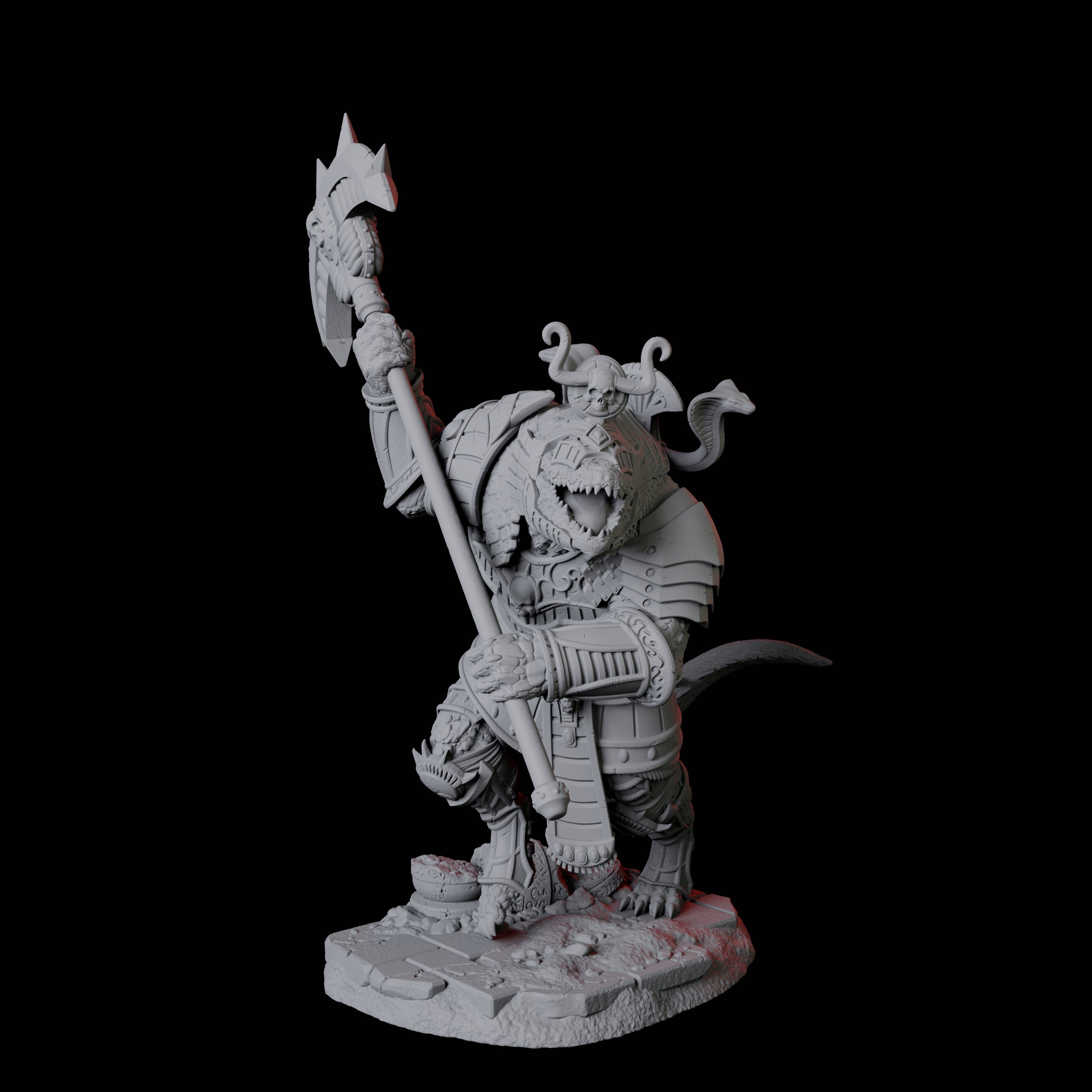 Charging Crocodile Lizardfolk Soldier C Miniature for Dungeons and Dragons, Pathfinder or other TTRPGs