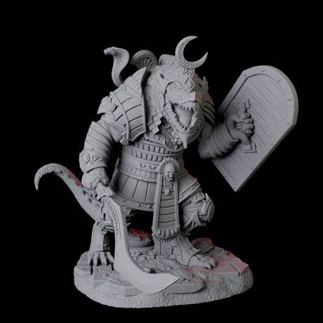 Charging Crocodile Lizardfolk Soldier D Miniature for Dungeons and Dragons, Pathfinder or other TTRPGs