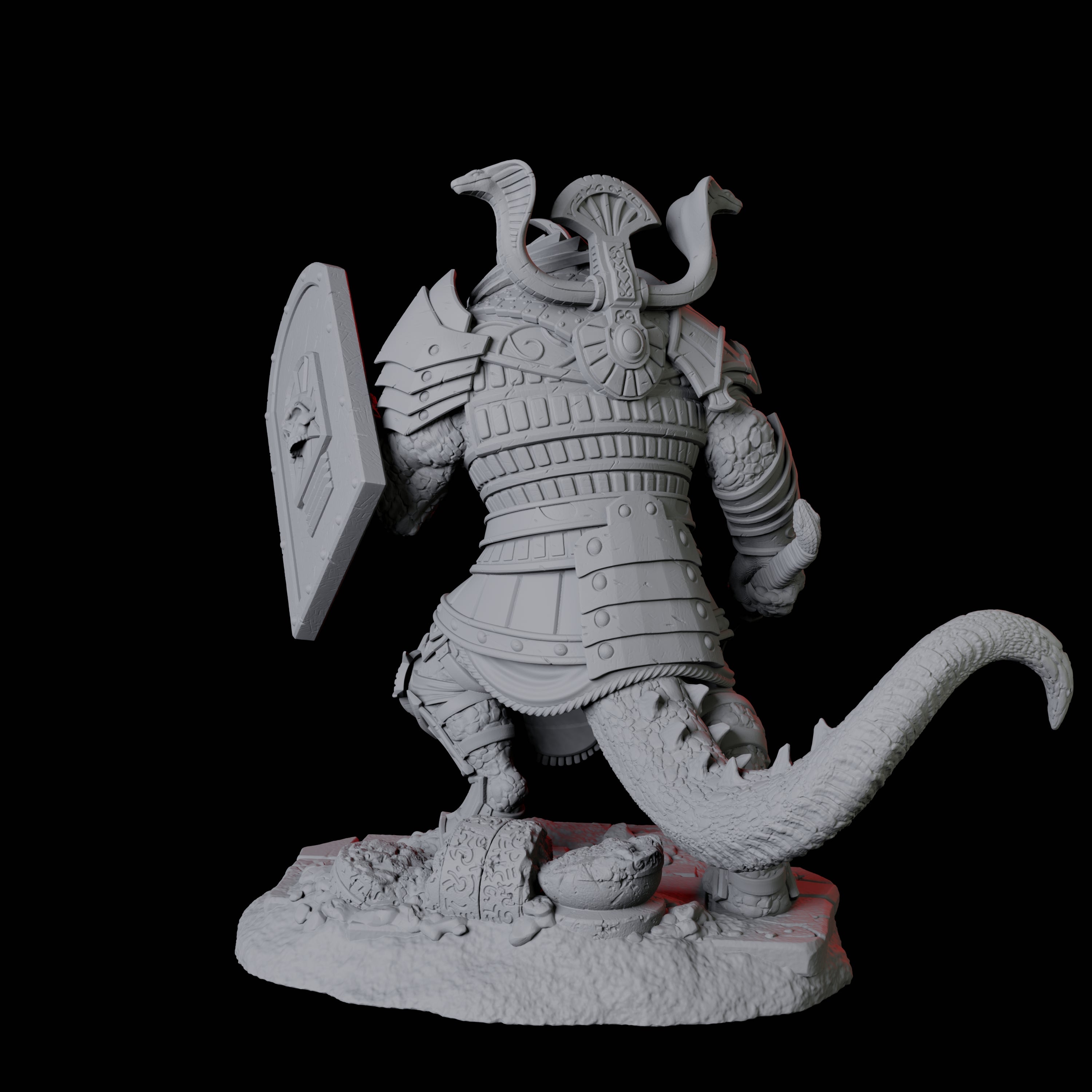 Charging Crocodile Lizardfolk Soldier D Miniature for Dungeons and Dragons, Pathfinder or other TTRPGs