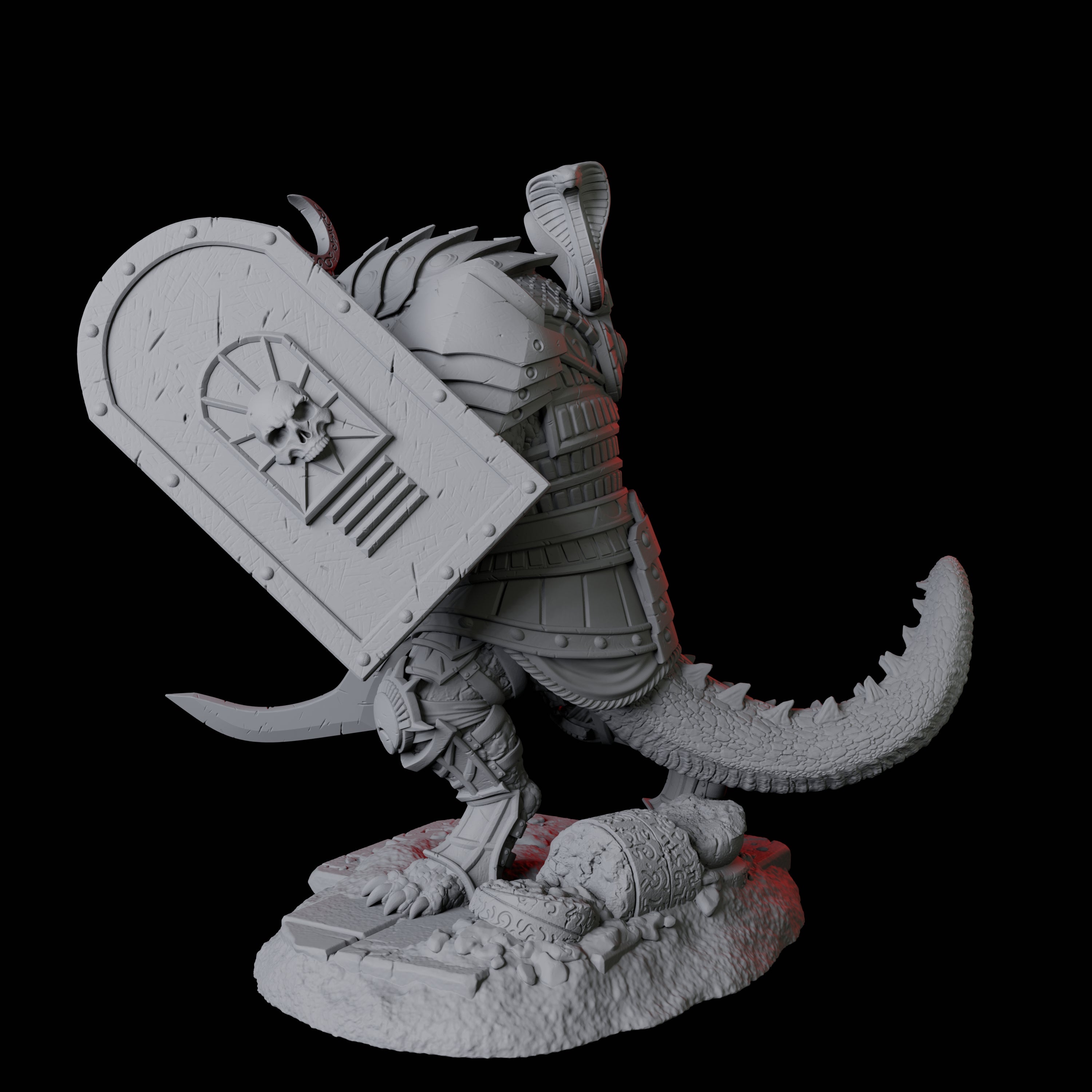 Charging Crocodile Lizardfolk Soldier D Miniature for Dungeons and Dragons, Pathfinder or other TTRPGs