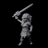 Charging Gnome Barbarian Miniature for Dungeons and Dragons, Pathfinder or other TTRPGs
