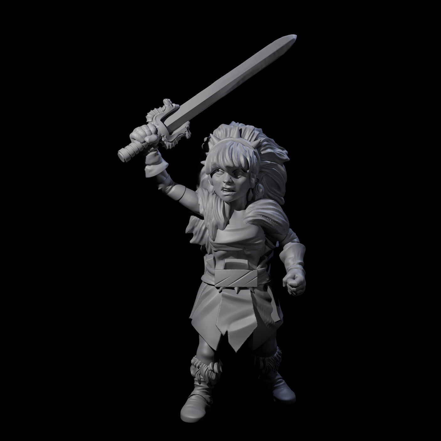 Charging Gnome Barbarian Miniature for Dungeons and Dragons, Pathfinder or other TTRPGs
