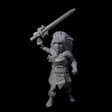 Charging Gnome Barbarian Miniature for Dungeons and Dragons, Pathfinder or other TTRPGs