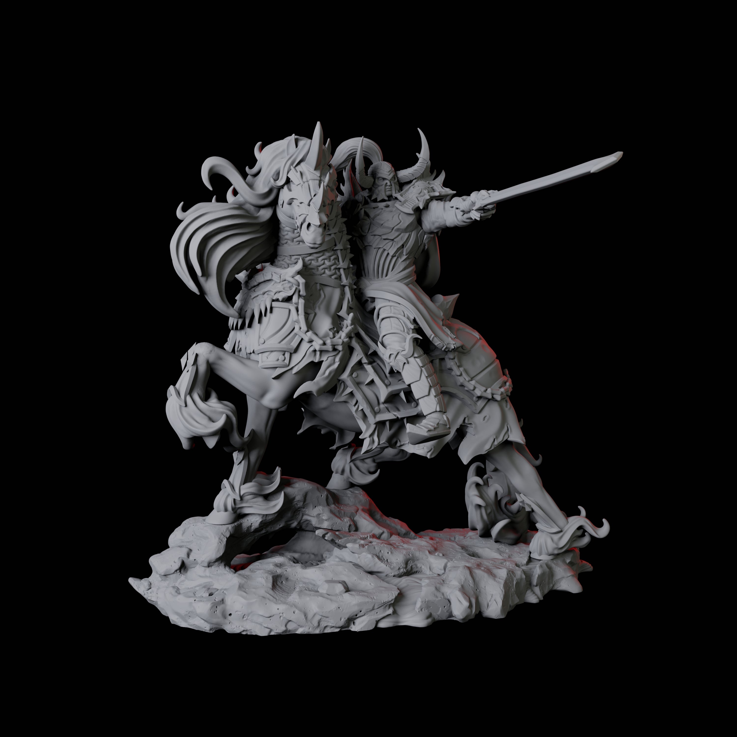 Charging Hellknight A Miniature for Dungeons and Dragons, Pathfinder or other TTRPGs